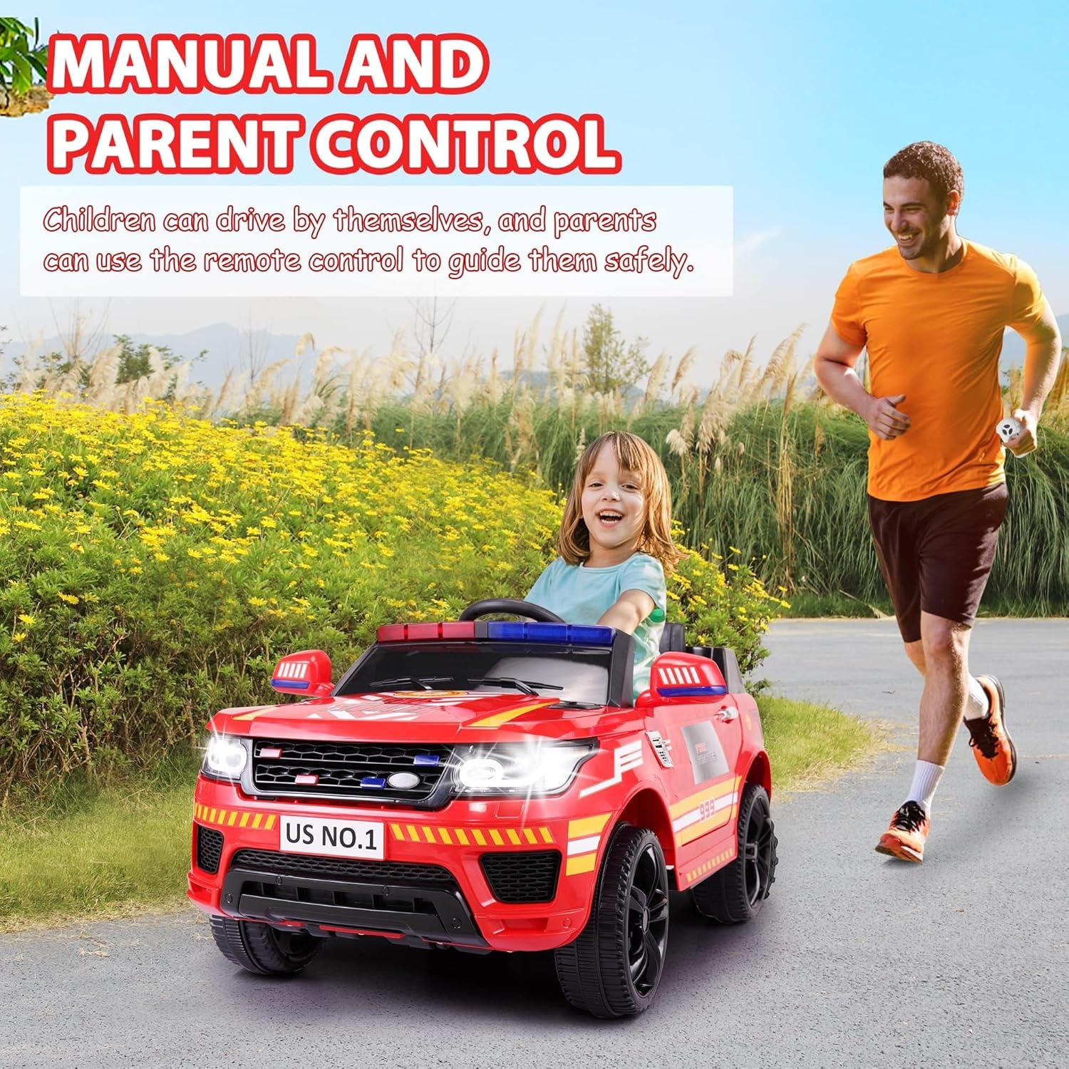 Camión de Bomberos TOBBI 12V Control Remoto Rojo