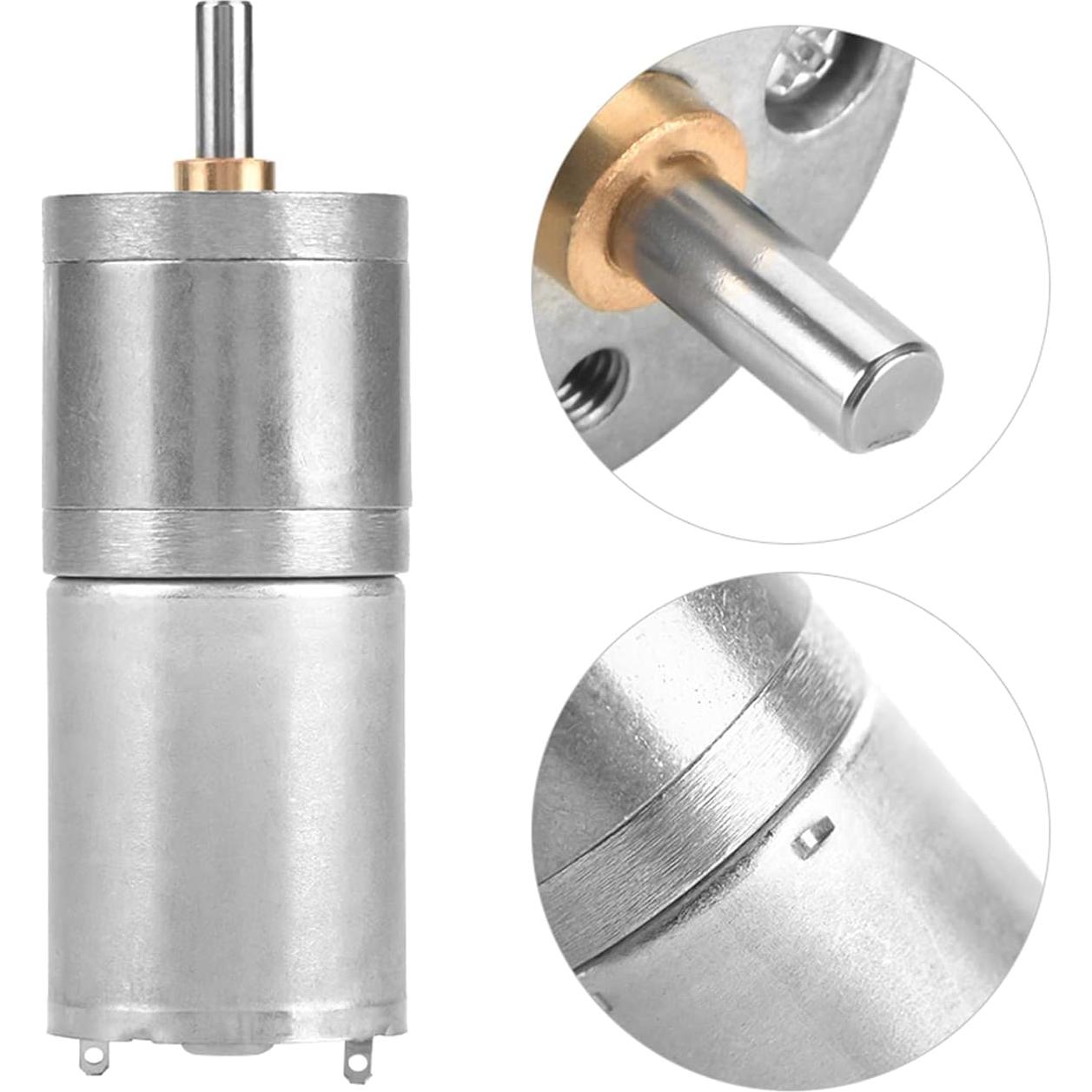 Motor de Engranaje Metálico Fafeicy 25mm 12V 300RPM para Cerraduras