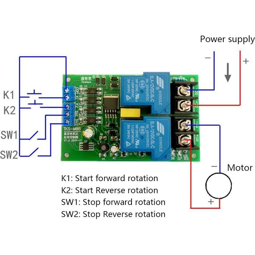 Módulo Control Motor DC 30A 12V 24V Avance Retroceso MiOYOOW