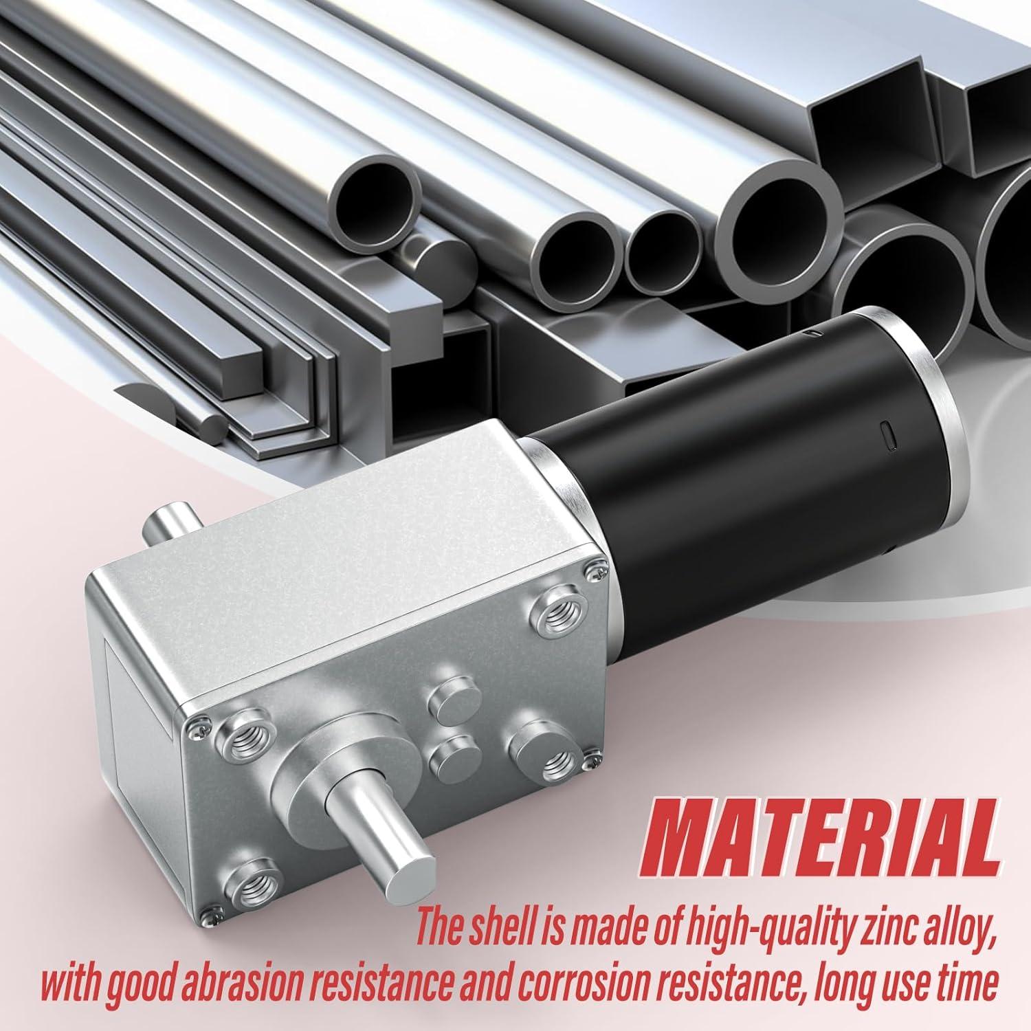 Motor de Engranaje Reversible 12V 60RPM QCDENG - Aluminio