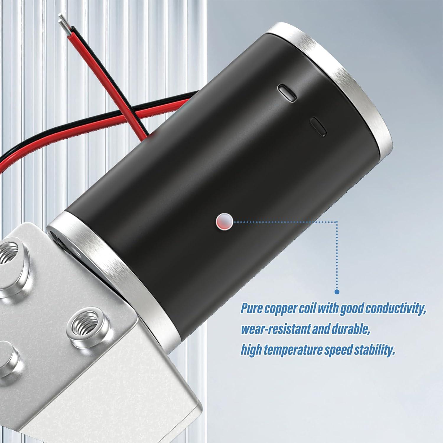 Motor de Engranaje Reversible 12V 60RPM QCDENG - Aluminio