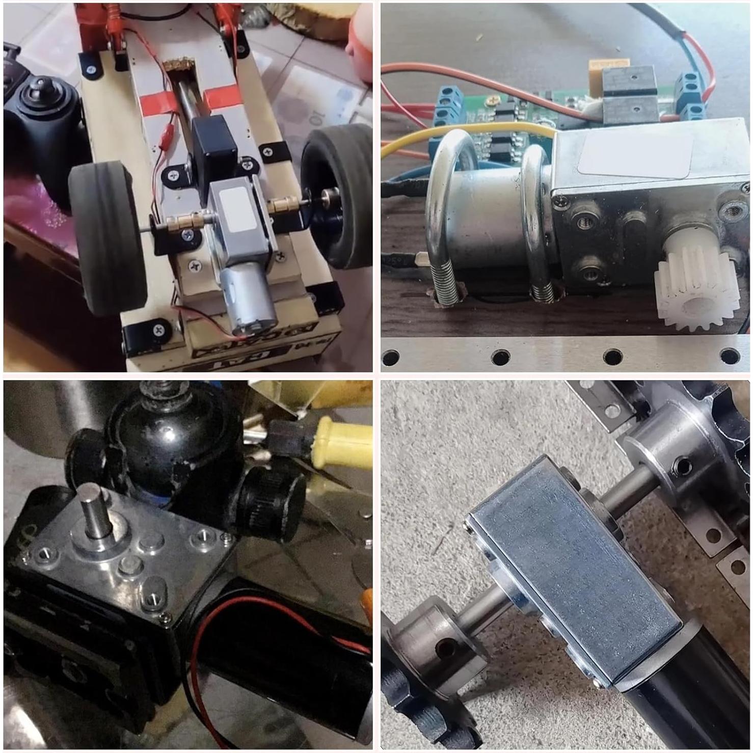 Motor de Engranaje Reversible 12V 60RPM QCDENG - Aluminio