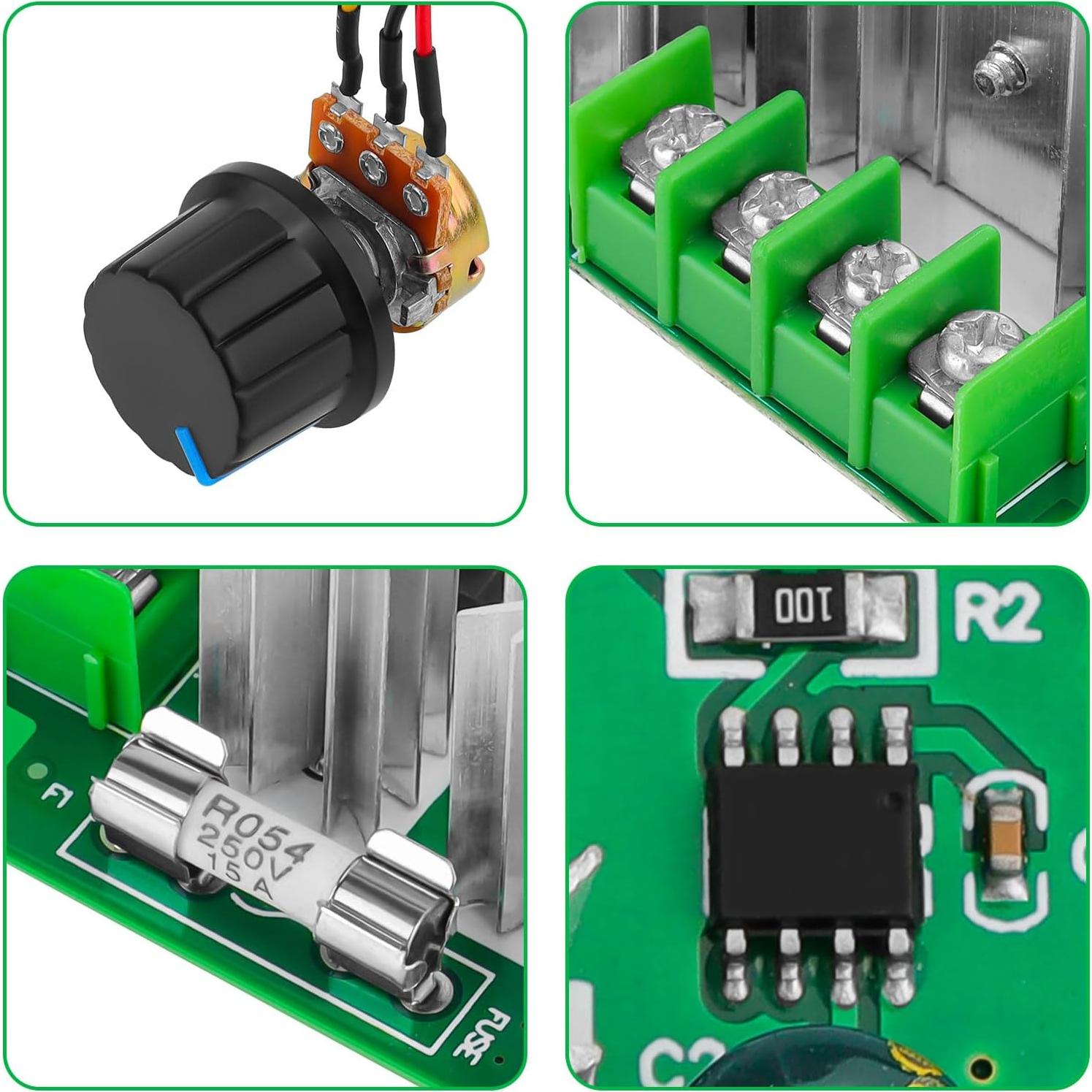 Controlador de Velocidad de Motor DC PWM YELUFT 6-90V 15A