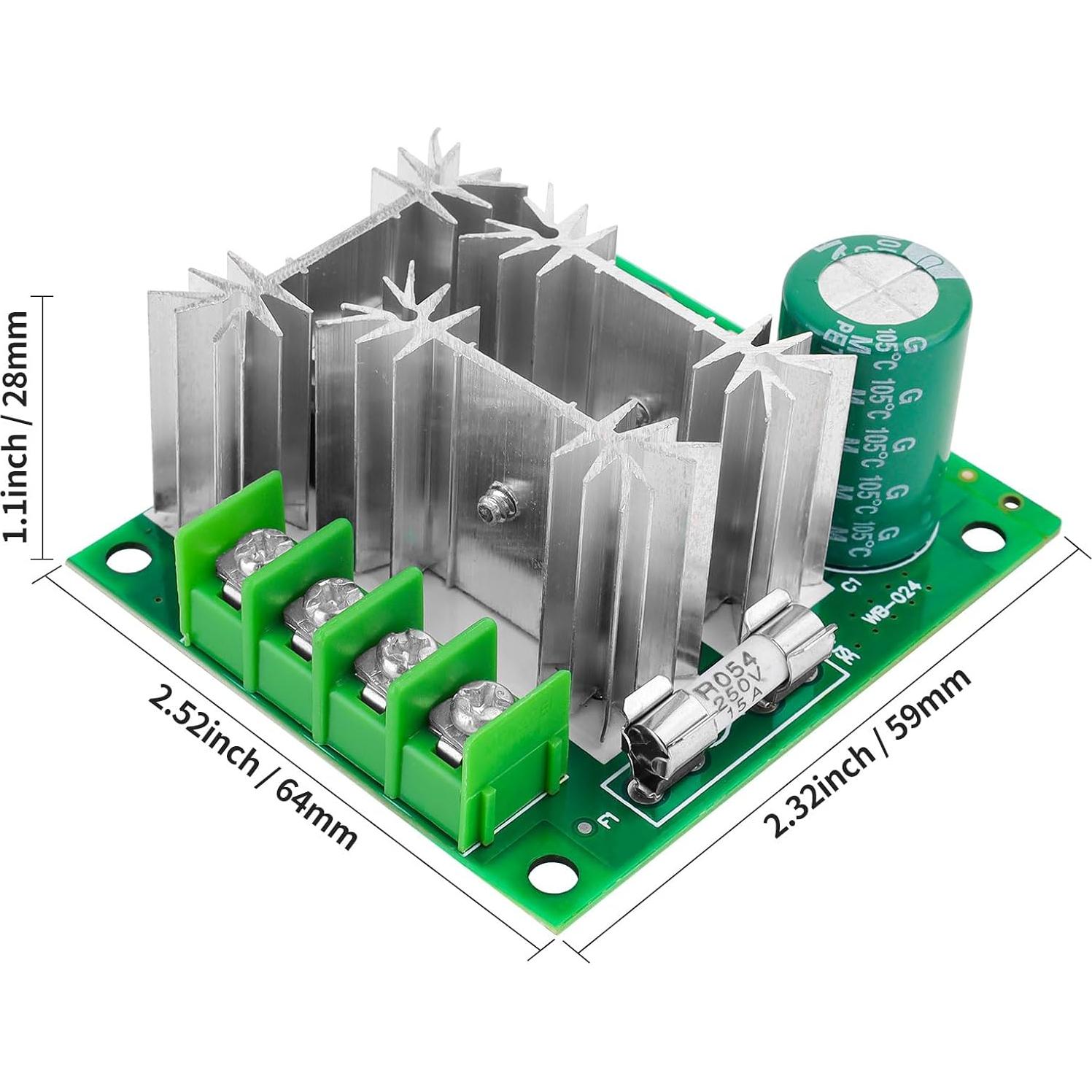 Controlador de Velocidad de Motor DC PWM YELUFT 6-90V 15A