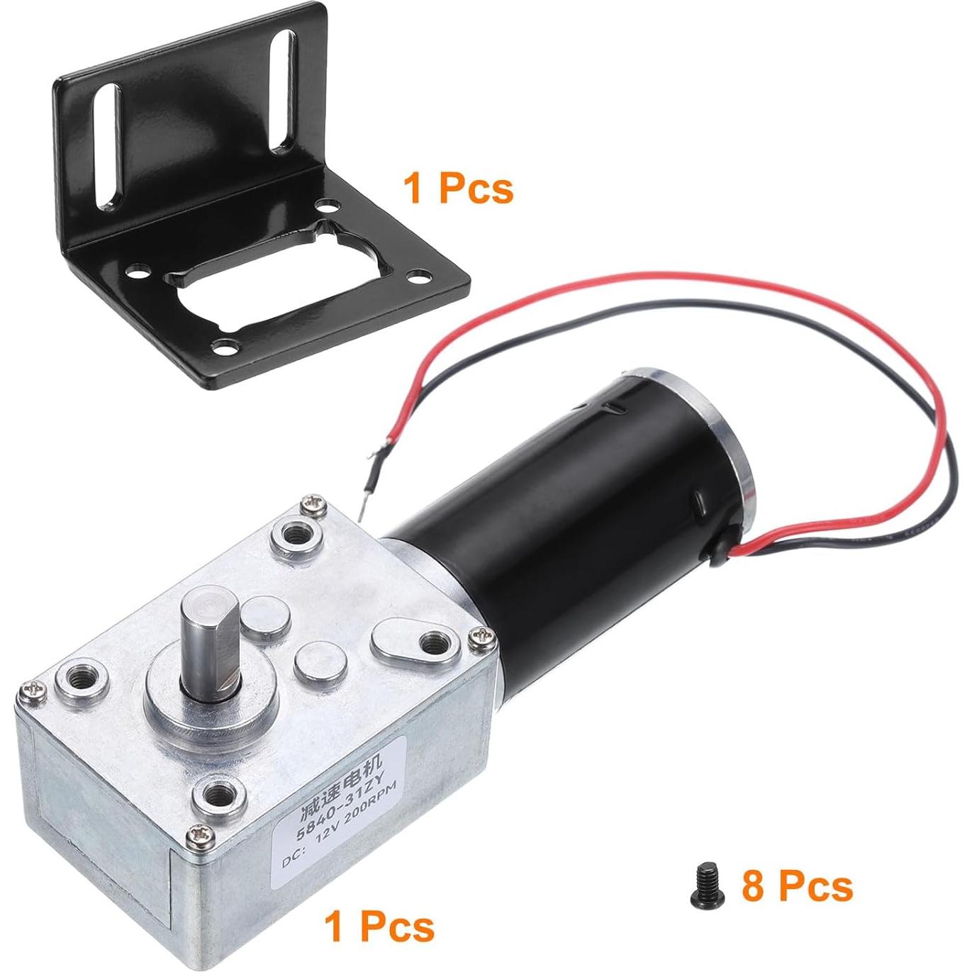 Motor de Engranaje DC 12V MECCANIXITY 200RPM 100kg.cm