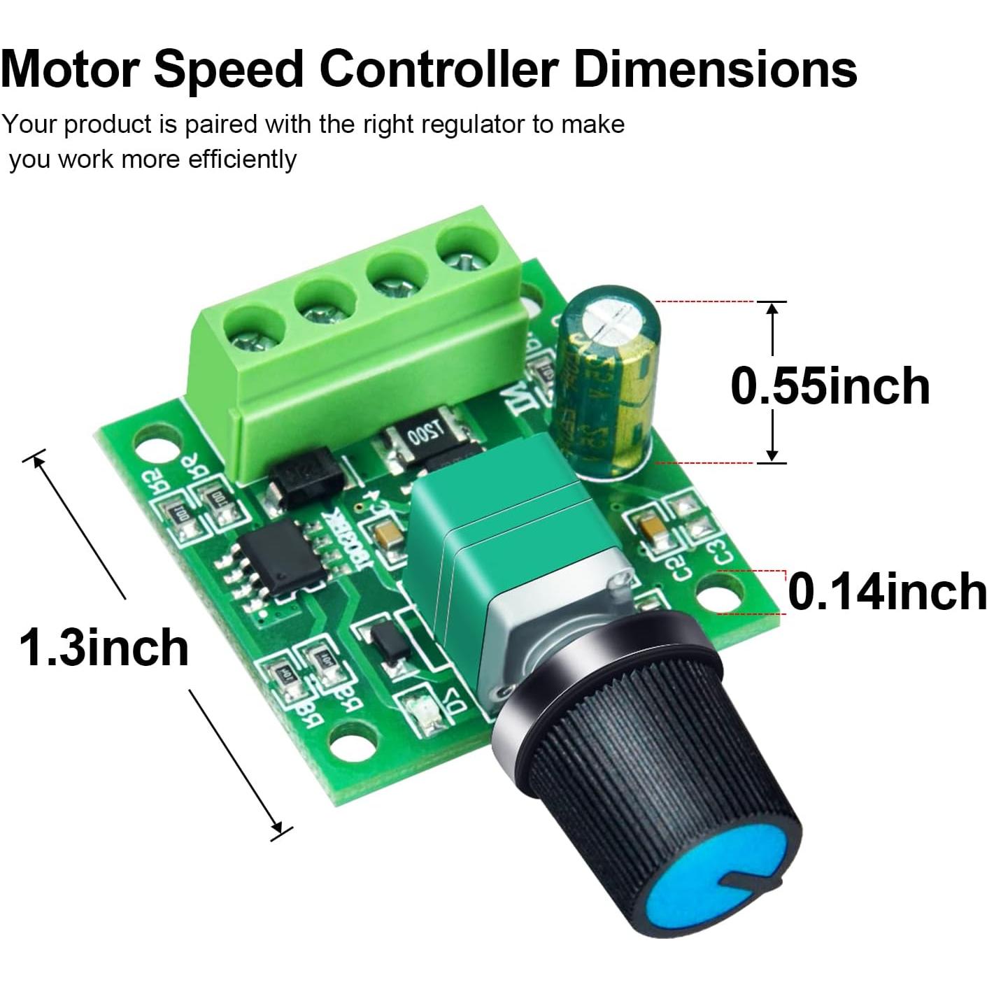 Controlador de Velocidad Motor CC PWM 2A 2 Paquete ALEDECO