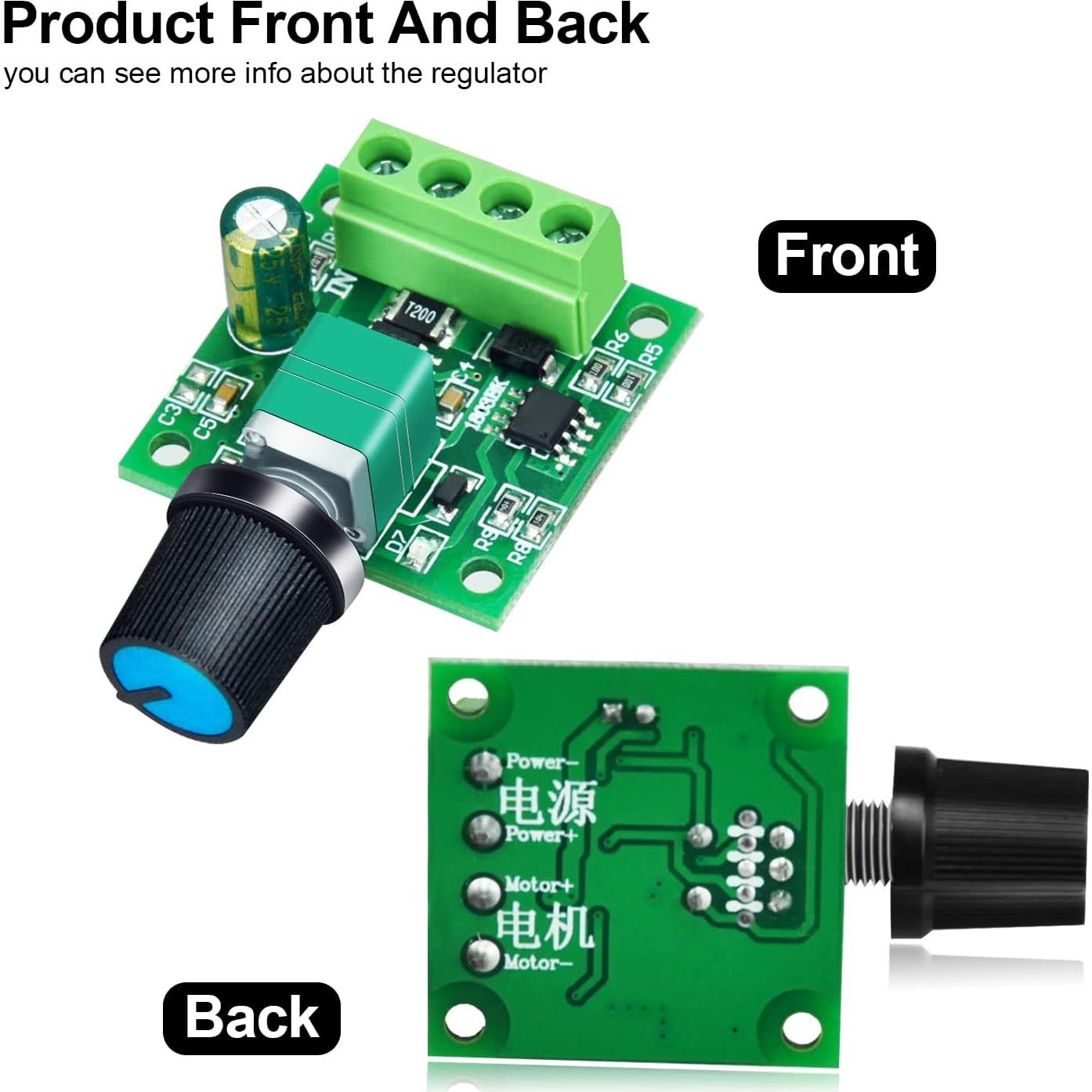 Controlador de Velocidad Motor CC PWM 2A 2 Paquete ALEDECO