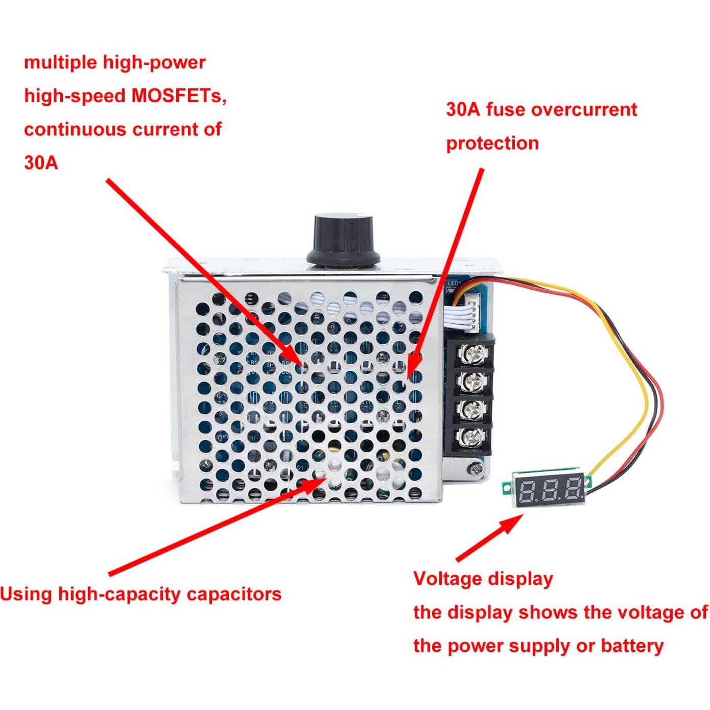 Controlador de Velocidad Motor DC PWM 30A XNENPOW 7-60V