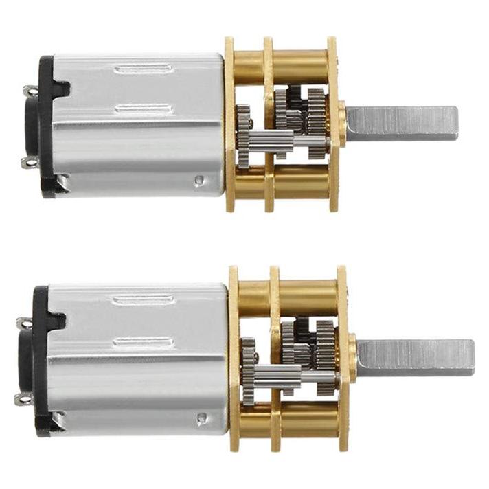 Motor de Reducción DC 12V 200RPM Metal 2 Pcs para Robots