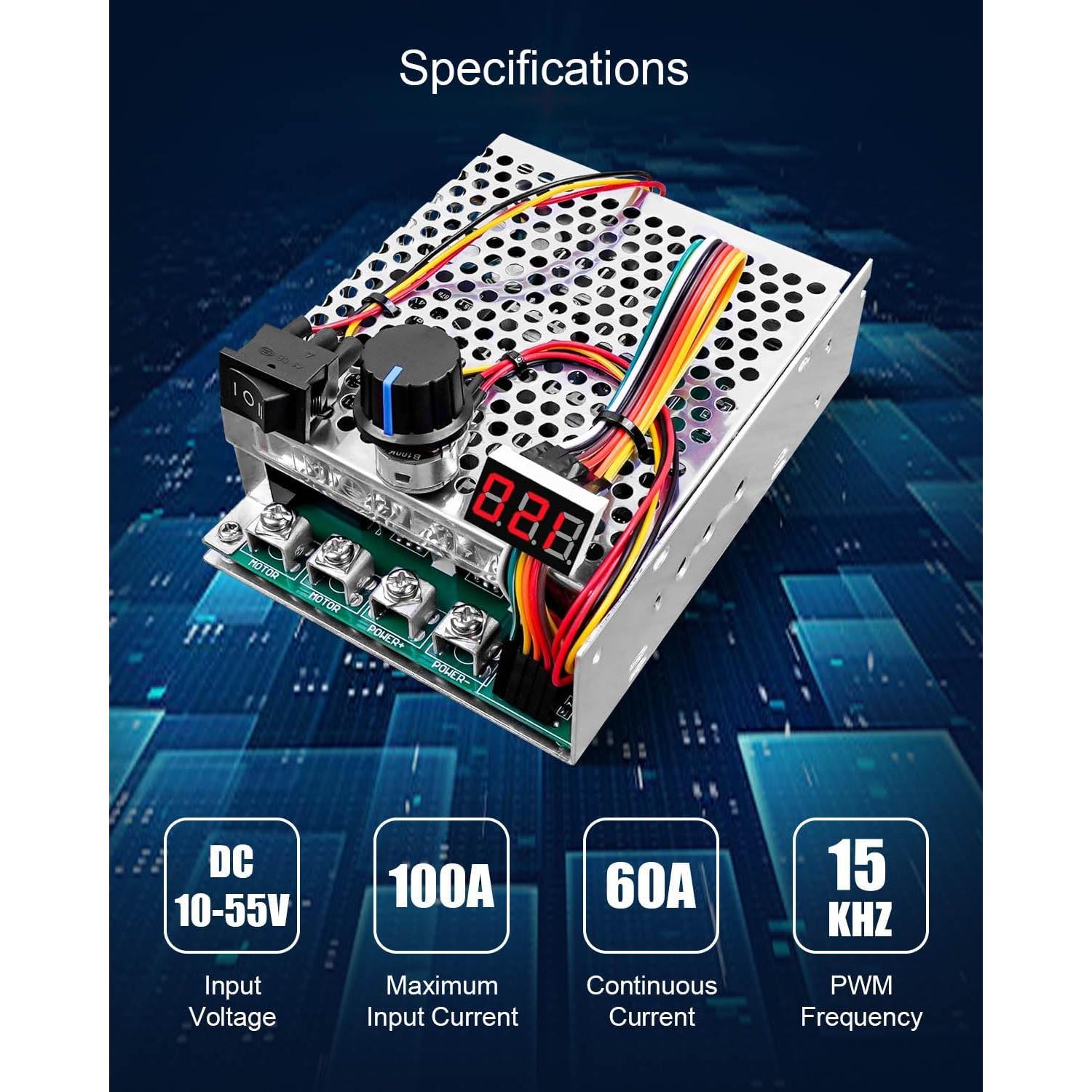 Controlador de Velocidad Motor DC Rainyuparts 3500W 10-55V