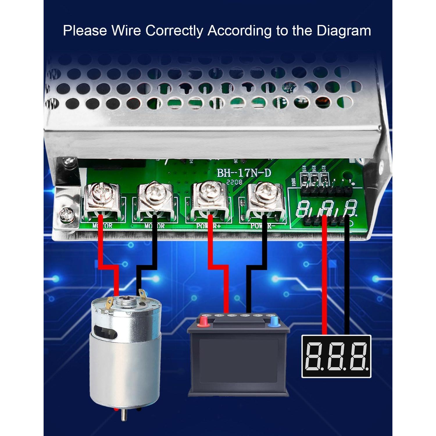 Controlador de Velocidad Motor DC Rainyuparts 3500W 10-55V