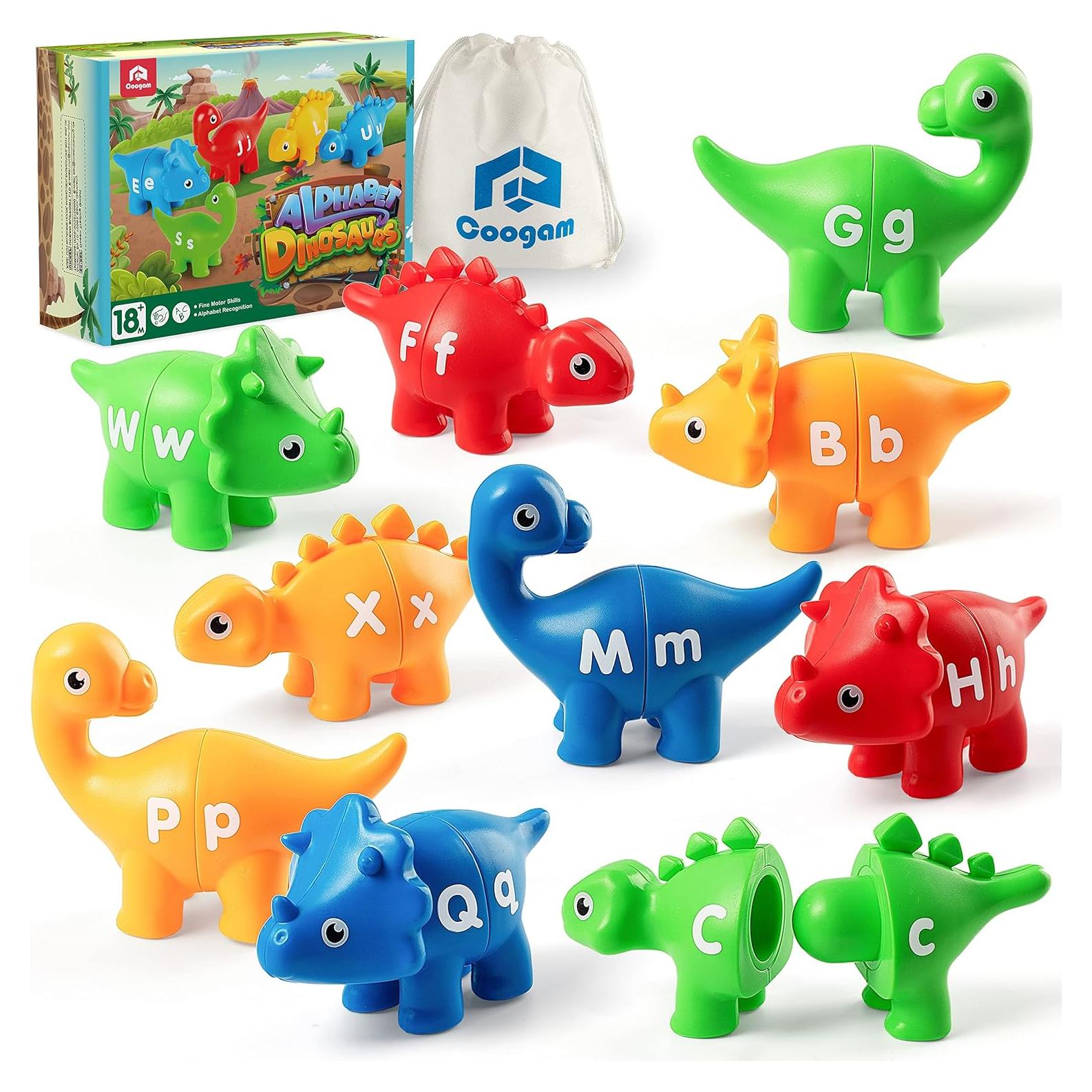 Coogam Juego de Emparejamiento Alfabeto Dinosaurio 26 Piezas