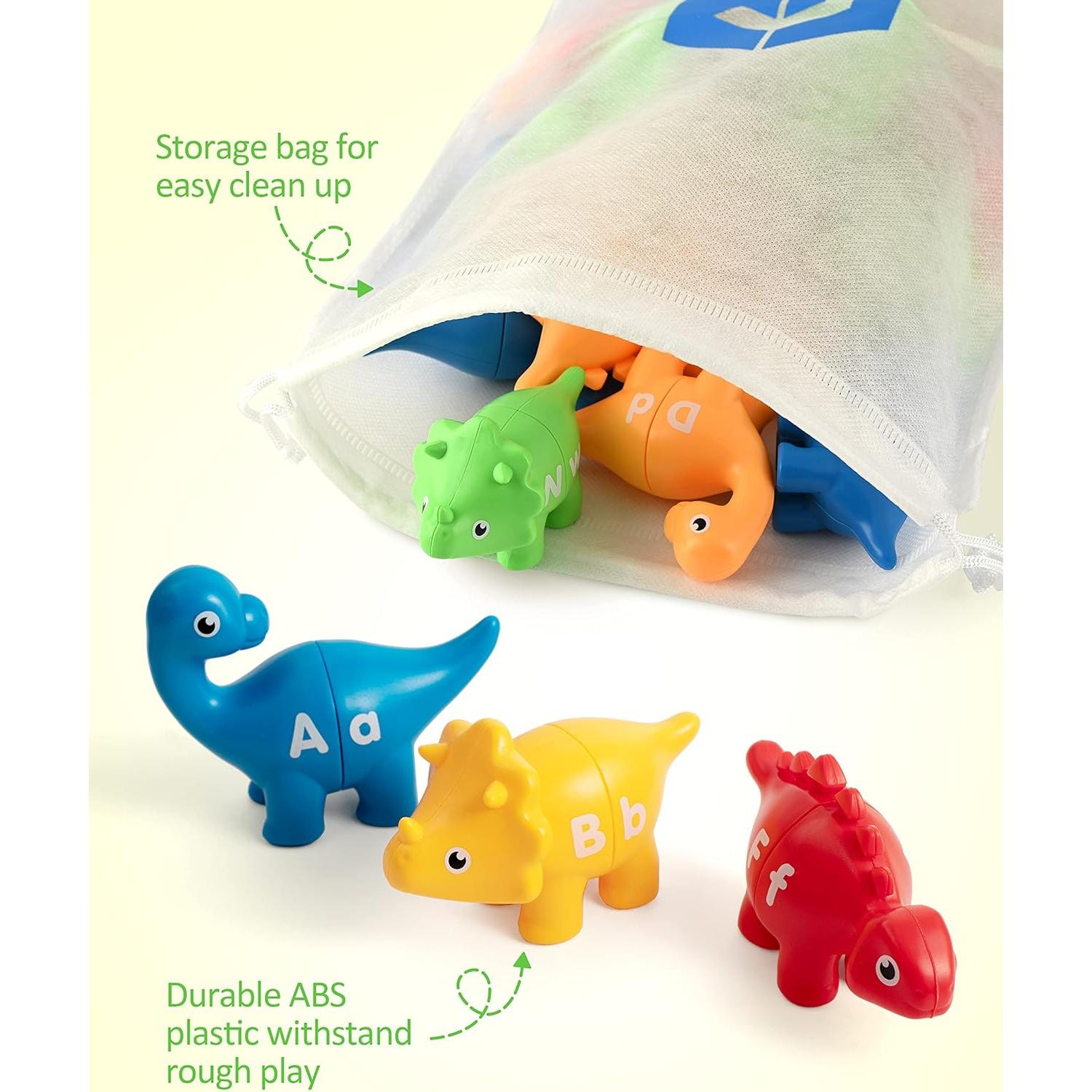 Coogam Juego de Emparejamiento Alfabeto Dinosaurio 26 Piezas