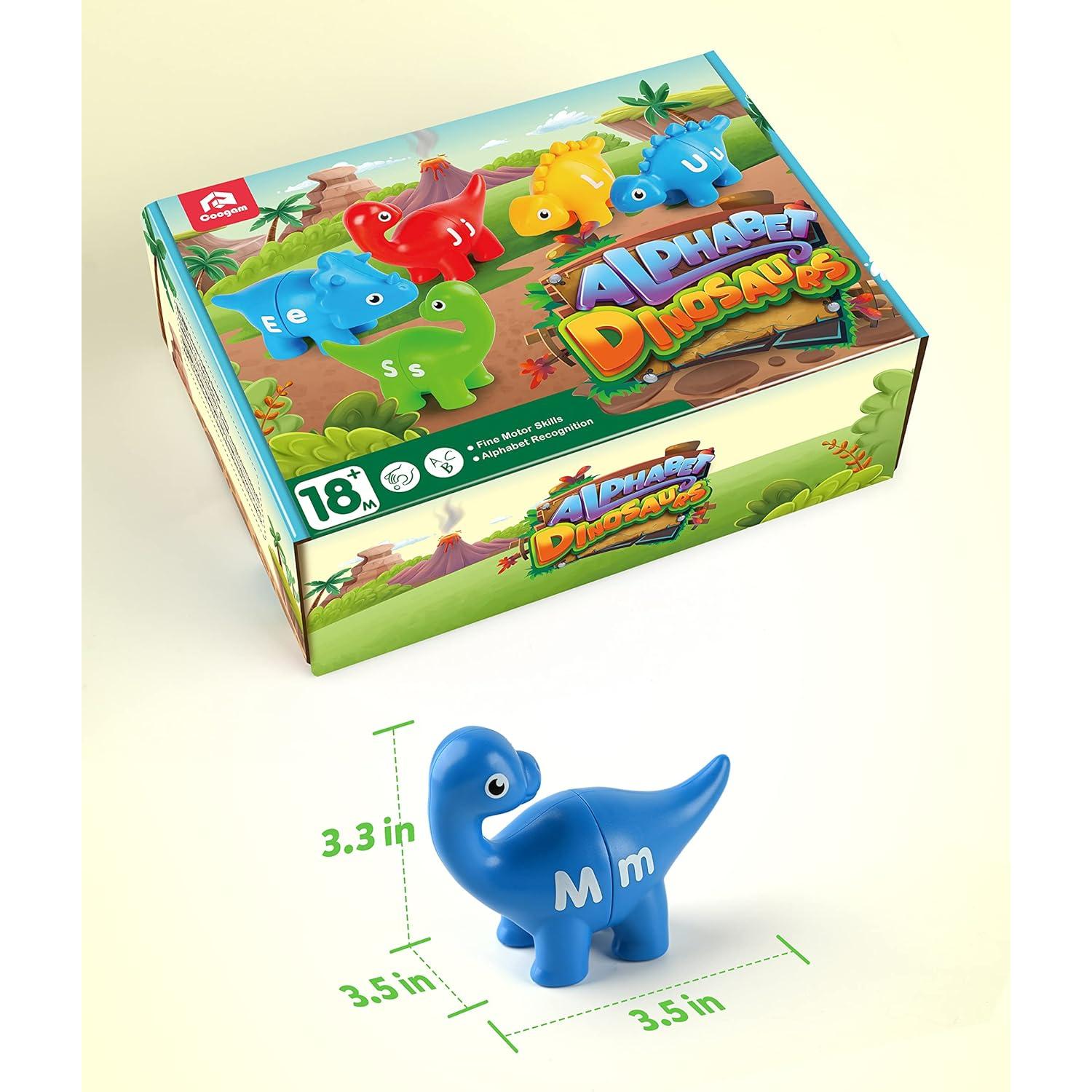 Coogam Juego de Emparejamiento Alfabeto Dinosaurio 26 Piezas