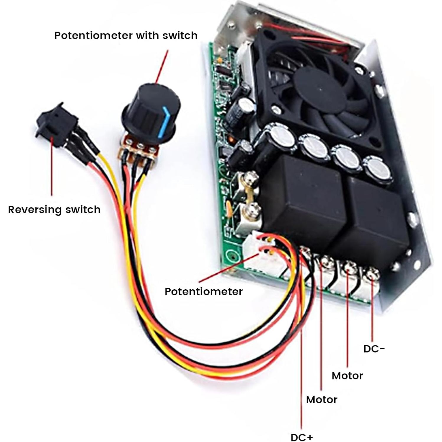 Controlador de Velocidad de Motor DC Carkee 10-50V 100A 5000W