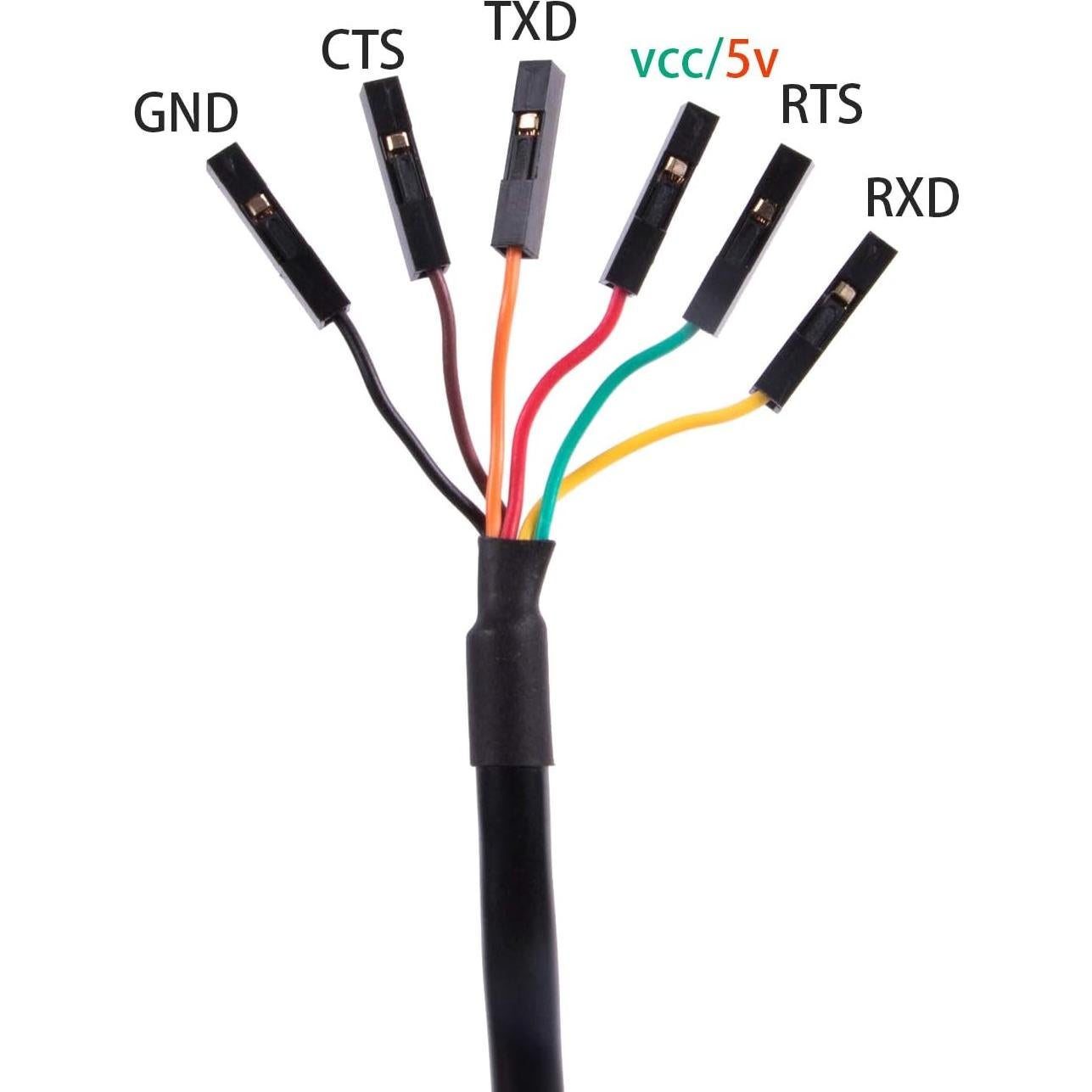 Adaptador USB a TTL UART 3.3V Suamdoen 1.8m 6 Pines