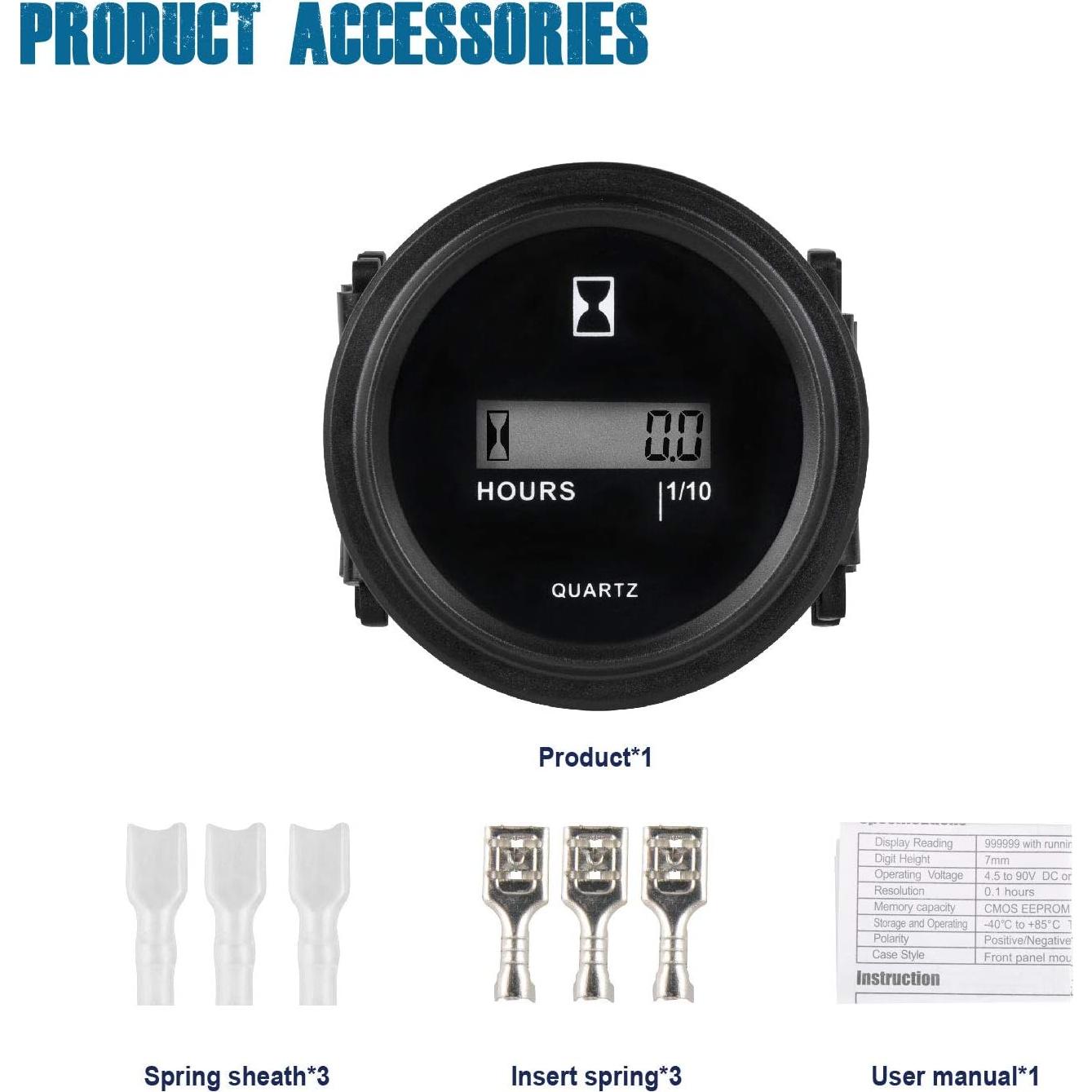 Contador Digital de Horas HonorMeet AC 86V-230V para Mantenimiento