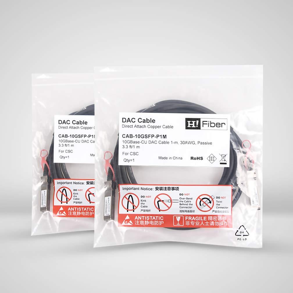 Cable DAC SFP+ 10G H!Fiber.com 1m Twinax Pasivo 10GBASE-CU