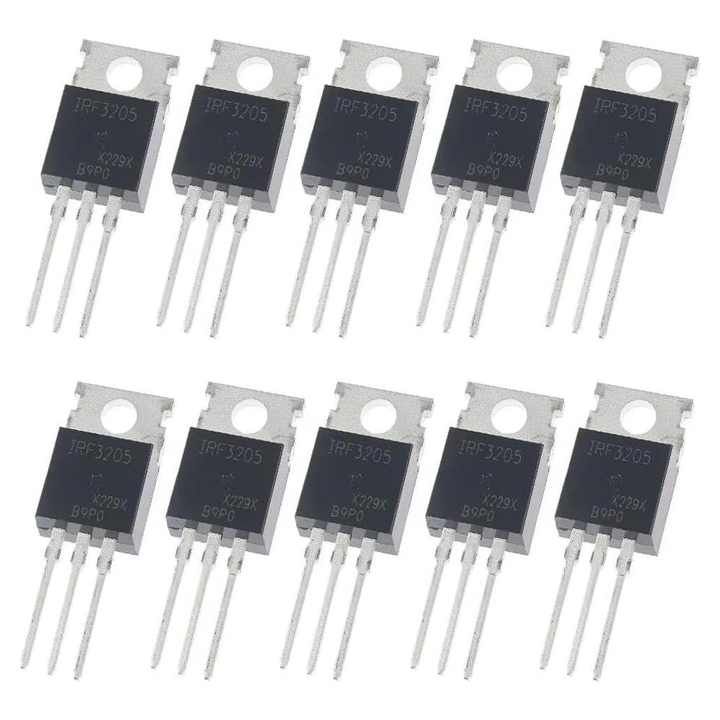 10 Transistores MOSFET N-Canal IRF3205 TO-220 55V 110A