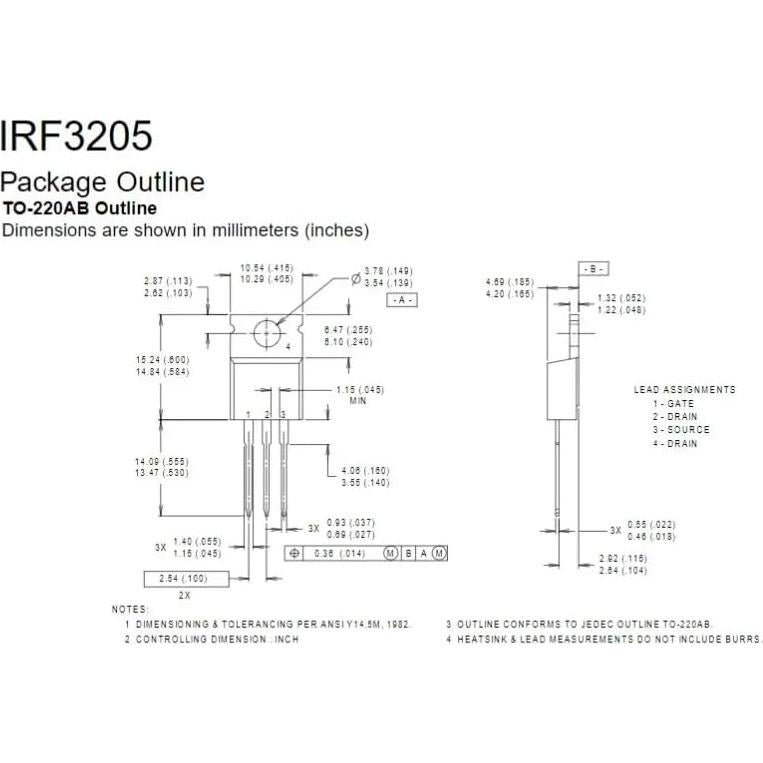 10 Transistores MOSFET N-Canal IRF3205 TO-220 55V 110A