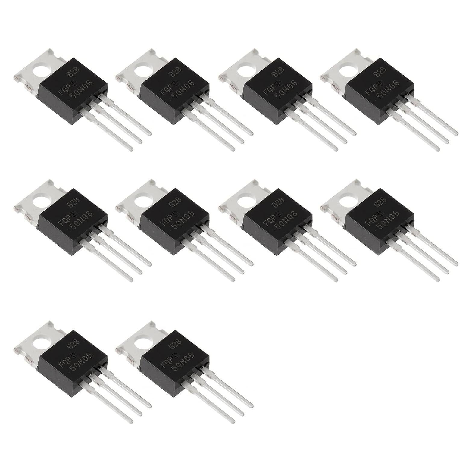 10 Transistores Mosfet N-Canal FQP50N06 52A 60V TO-220AB