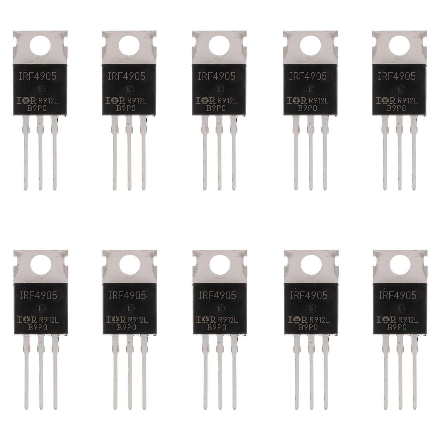 Transistor MOSFET BOJACK IRF4905 P-Channel 74A 55V Paquete de 10