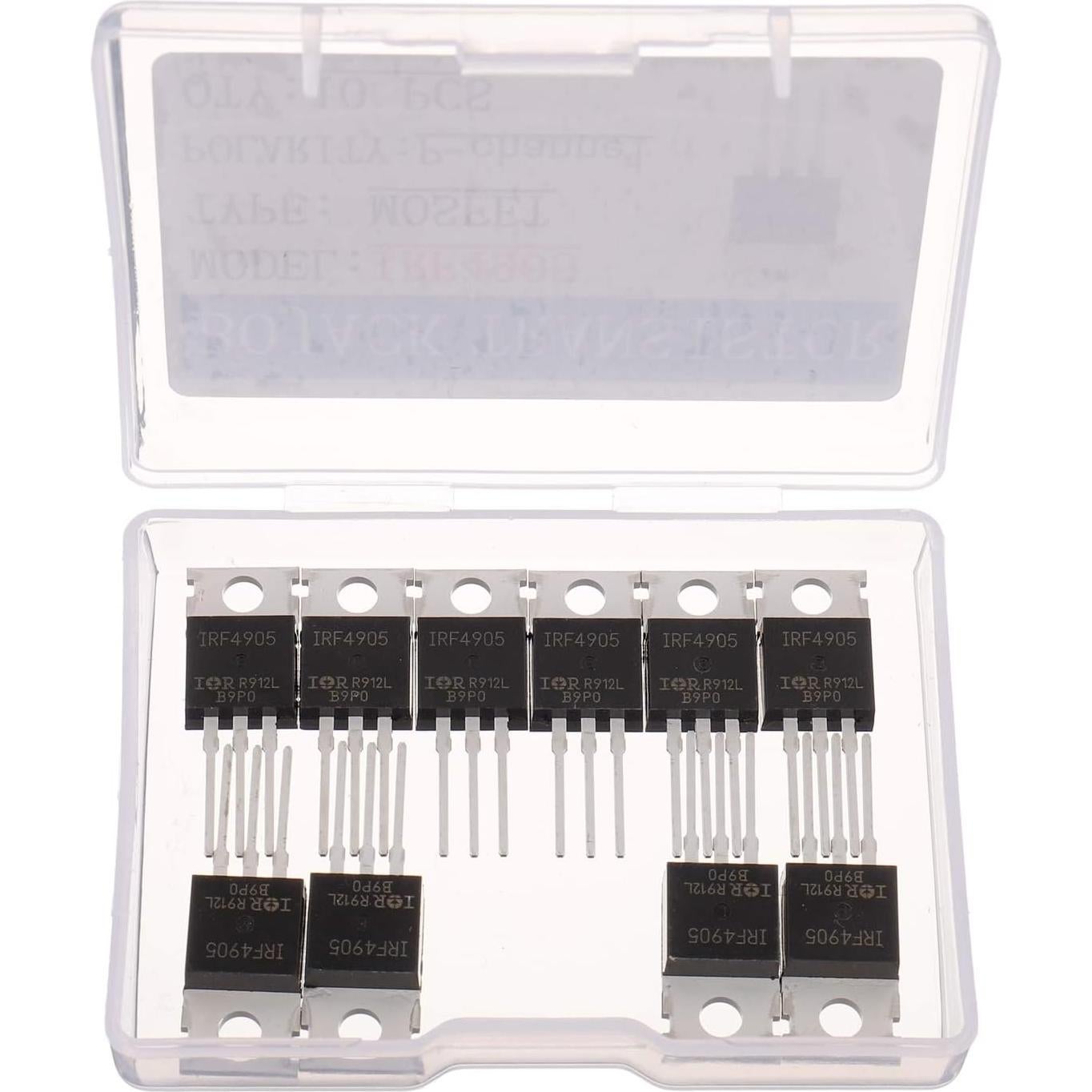 Transistor MOSFET BOJACK IRF4905 P-Channel 74A 55V Paquete de 10