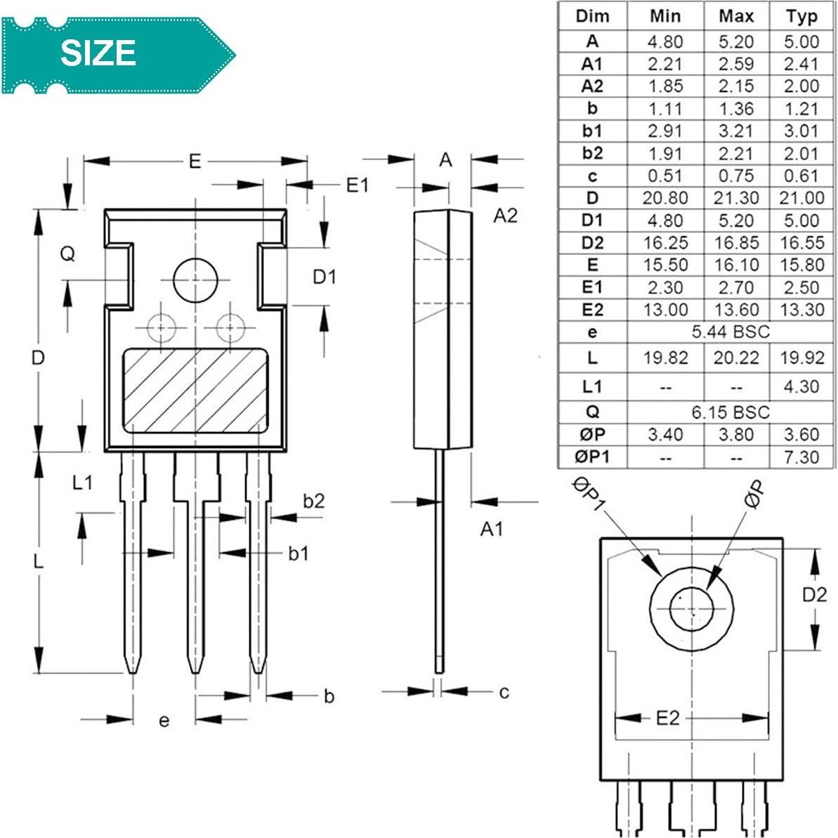 6 Transistores MOSFET IRFP260 N-Canal 200V 50A TO-247
