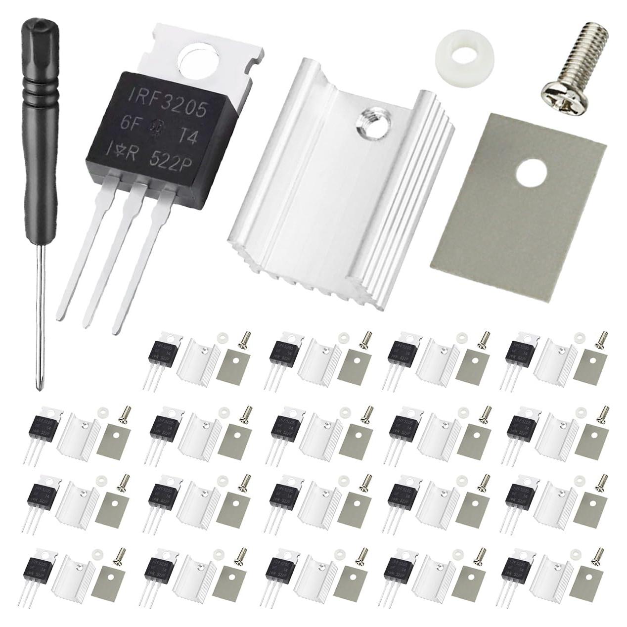 Transistor MOSFET IRF3205 N-Canal 55V 110A con Kit 20 pcs