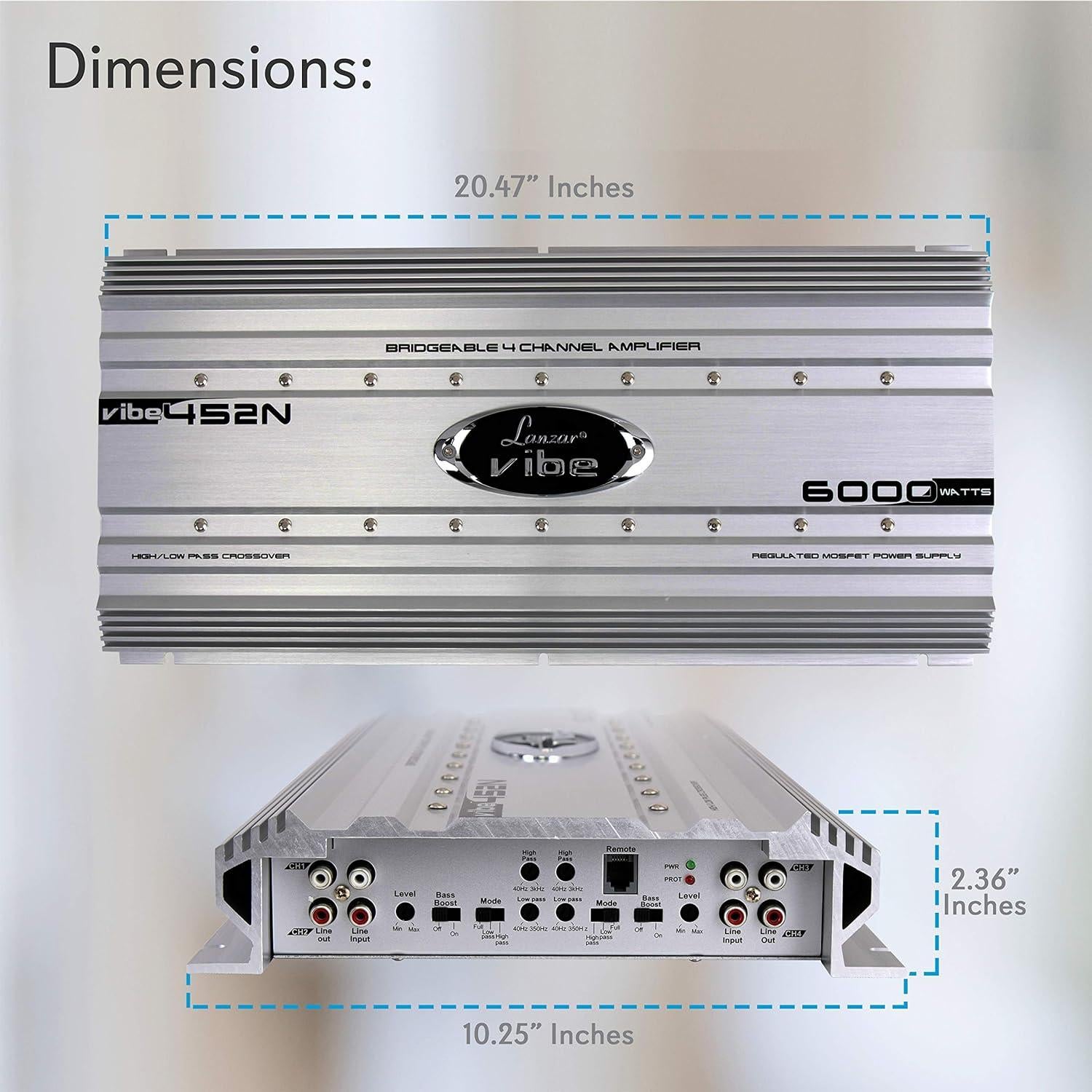 Amplificador de Car Audio Dana Trading VIBE452N.6 6000W 4 Canales