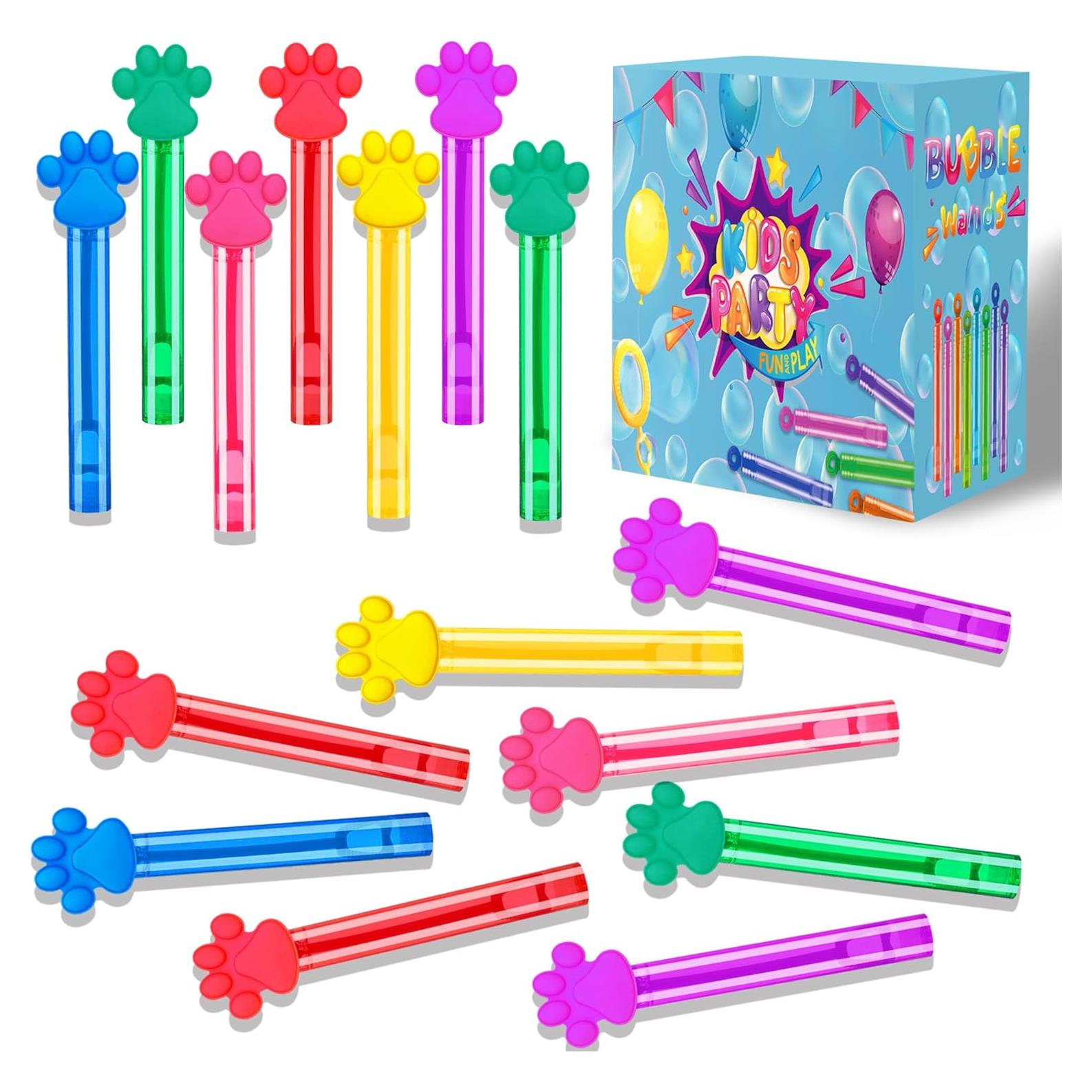 24 Varitas de Burbujas ONBKYGF con Huellas de Patas