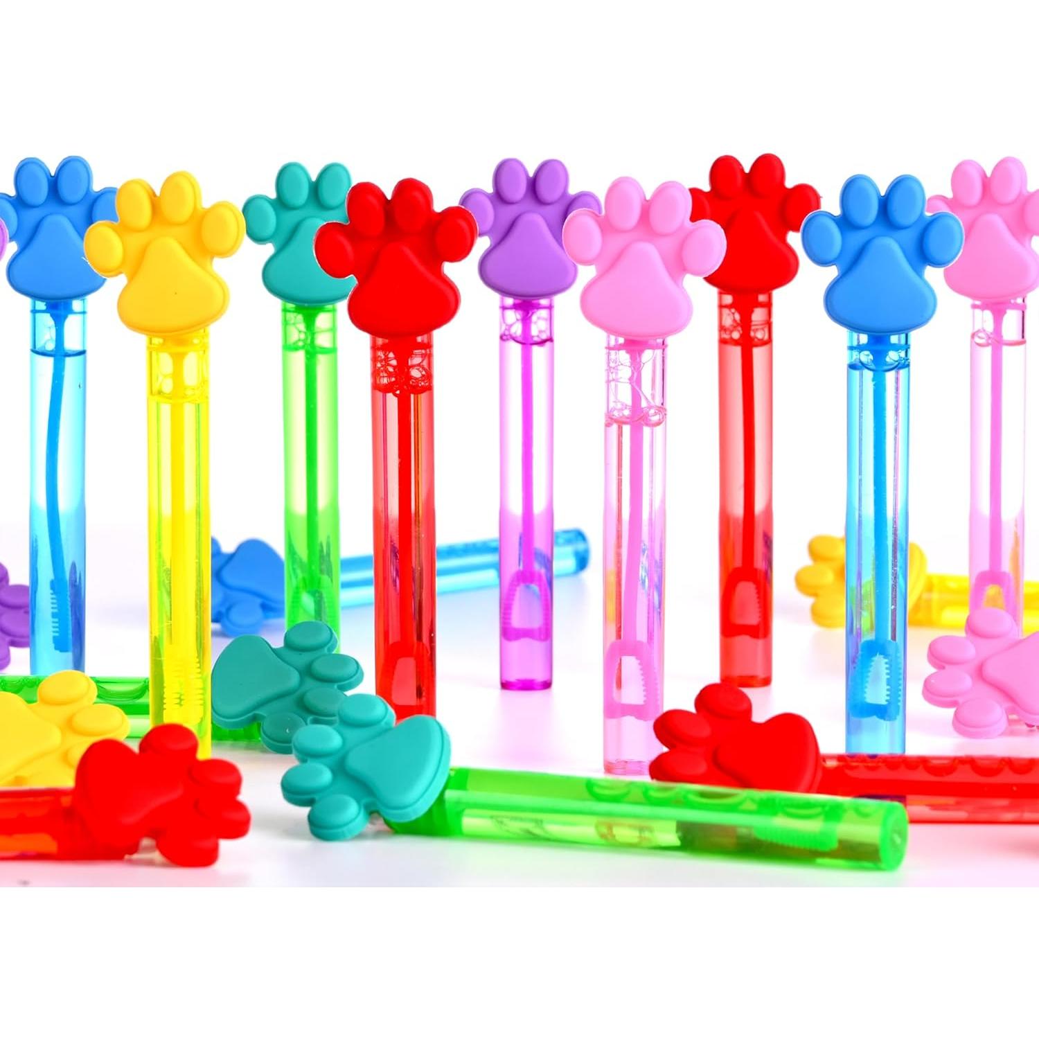 24 Varitas de Burbujas ONBKYGF con Huellas de Patas