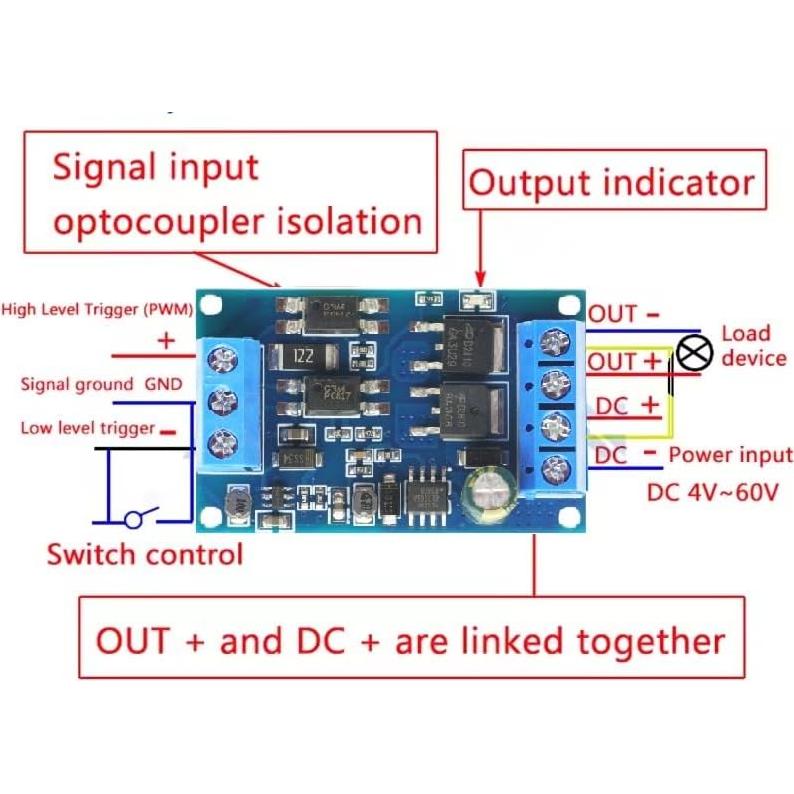 Módulo Control PWM GODIYMODULES 600W DC 4V-60V 10A