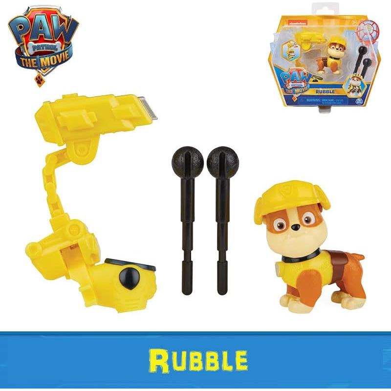 Figura Rubble PAW Patrol con Mochila y Proyectiles