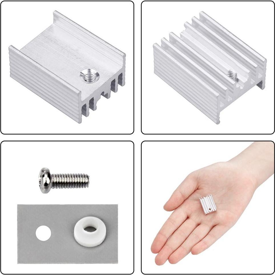 10 Disipadores de Calor Aluminio TO-220 WayinTop + Kits