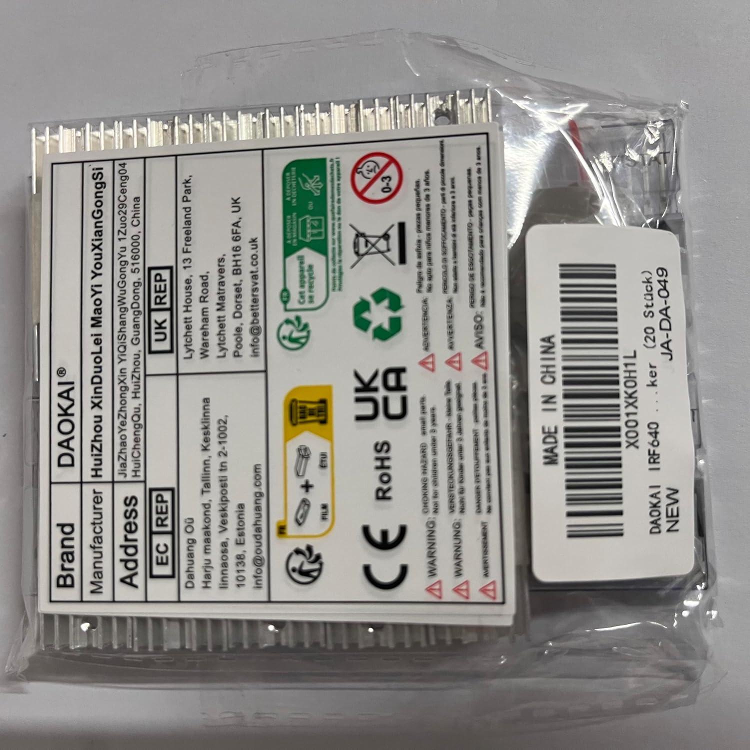 Transistor MOSFET N-Canal IRF640 18A 200V + Kit 20 pcs