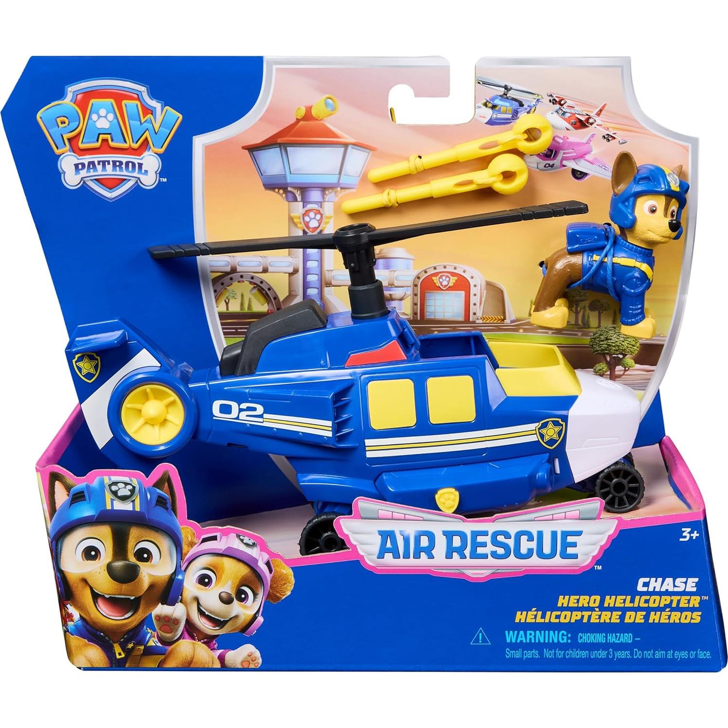 Paw Patrol - Paw Patrol – Chase Air Rescue Vehicle Figurine – Car Collectible Figurine – Projectiles Mission Aerobatics – Paw Patrol Vehicle – Children's Car – Children's Toy 3 Years and Above