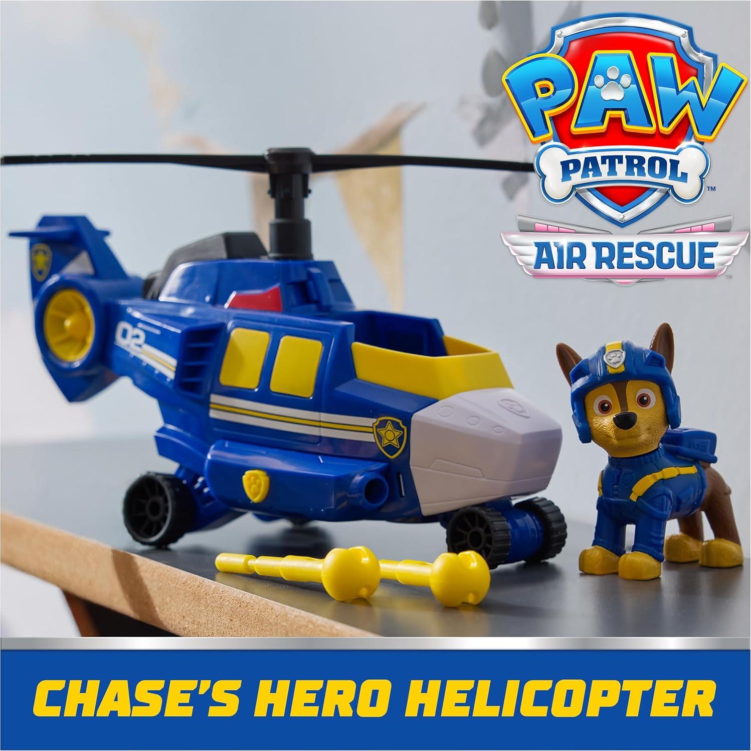 Paw Patrol - Paw Patrol – Chase Air Rescue Vehicle Figurine – Car Collectible Figurine – Projectiles Mission Aerobatics – Paw Patrol Vehicle – Children's Car – Children's Toy 3 Years and Above