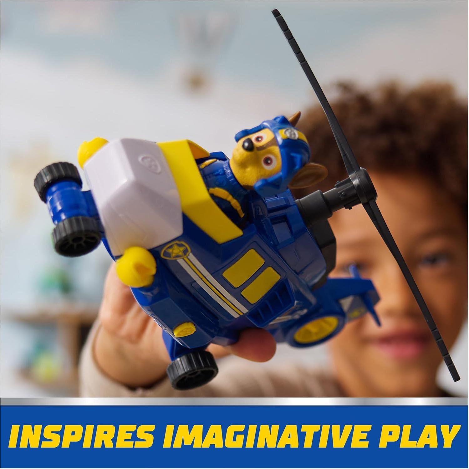 Paw Patrol - Paw Patrol – Chase Air Rescue Vehicle Figurine – Car Collectible Figurine – Projectiles Mission Aerobatics – Paw Patrol Vehicle – Children's Car – Children's Toy 3 Years and Above