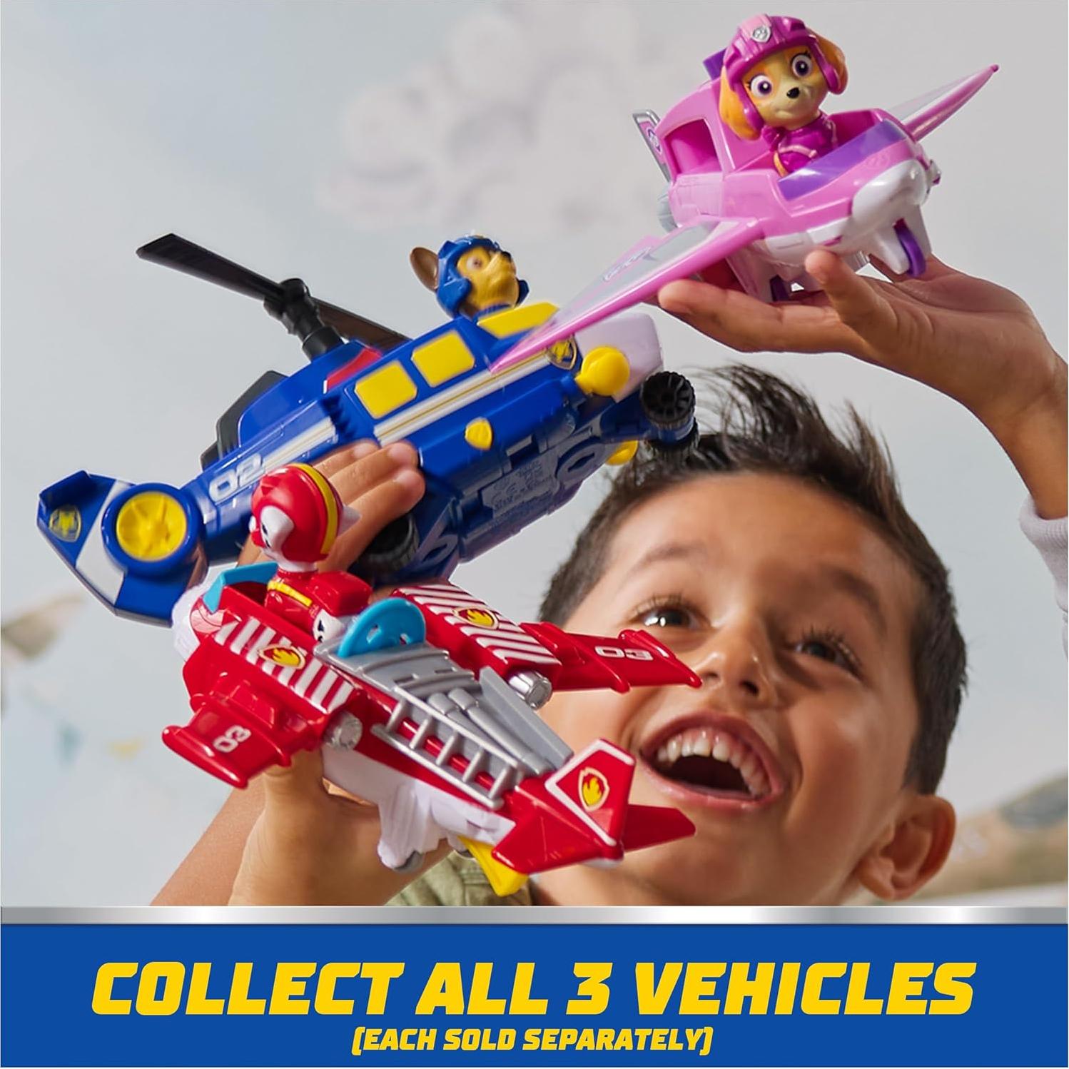 Paw Patrol - Paw Patrol – Chase Air Rescue Vehicle Figurine – Car Collectible Figurine – Projectiles Mission Aerobatics – Paw Patrol Vehicle – Children's Car – Children's Toy 3 Years and Above