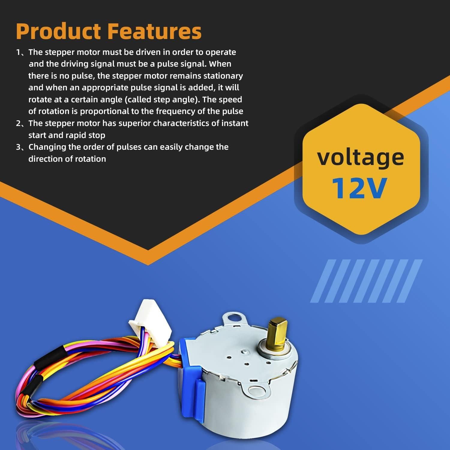 Motor Paso a Paso 12V 28BYJ-48 4 Fases - 6 Piezas