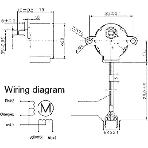 Motor Paso a Paso 12V 28BYJ-48 4 Fases - 6 Piezas