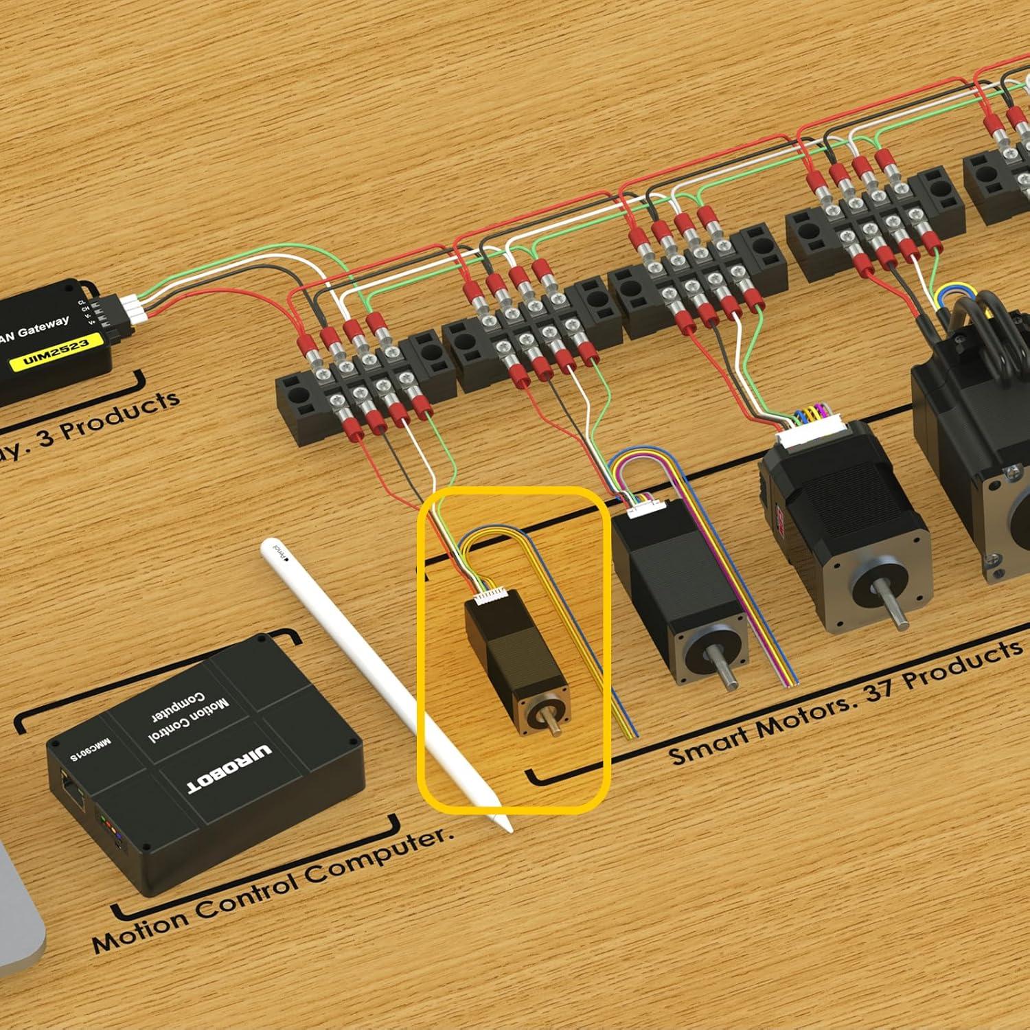 Motor Paso a Paso Nema 8 UIROBOT con Encoder y Control CAN 3000RPM