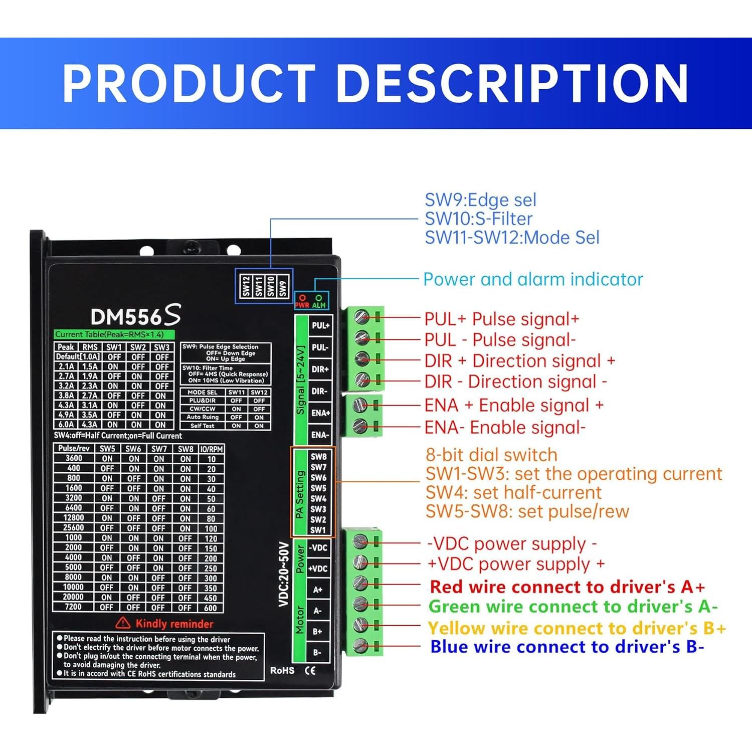 Kit Motor Paso a Paso Nema23 RATTMMOTOR 3 Ejes 2.98Nm USB Mach3