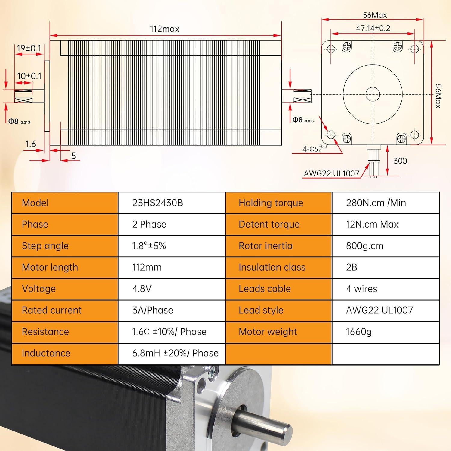 Kit Motor Paso a Paso Nema23 RATTMMOTOR 3 Ejes 2.98Nm USB Mach3