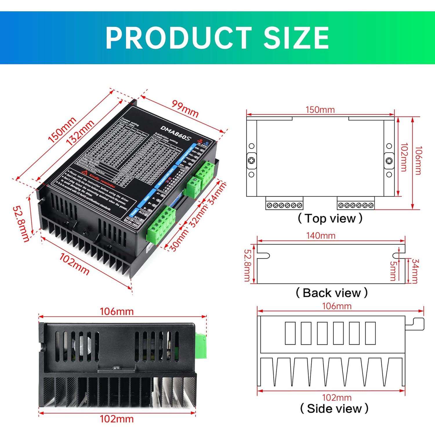 Controlador de Motor Paso a Paso RATTMMOTOR DMA860S 8.2A