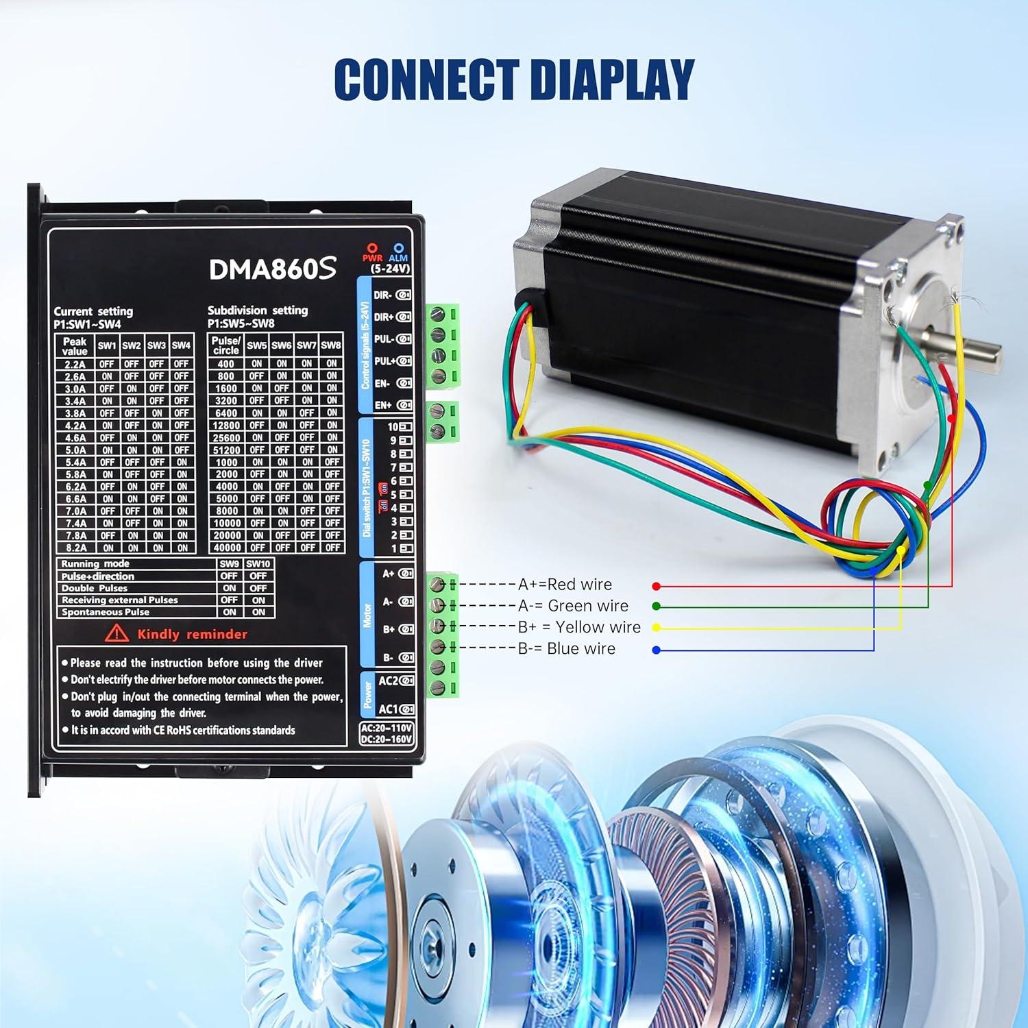 Controlador de Motor Paso a Paso CNCTOPBAOS DMA860S 2.2A-8.2A