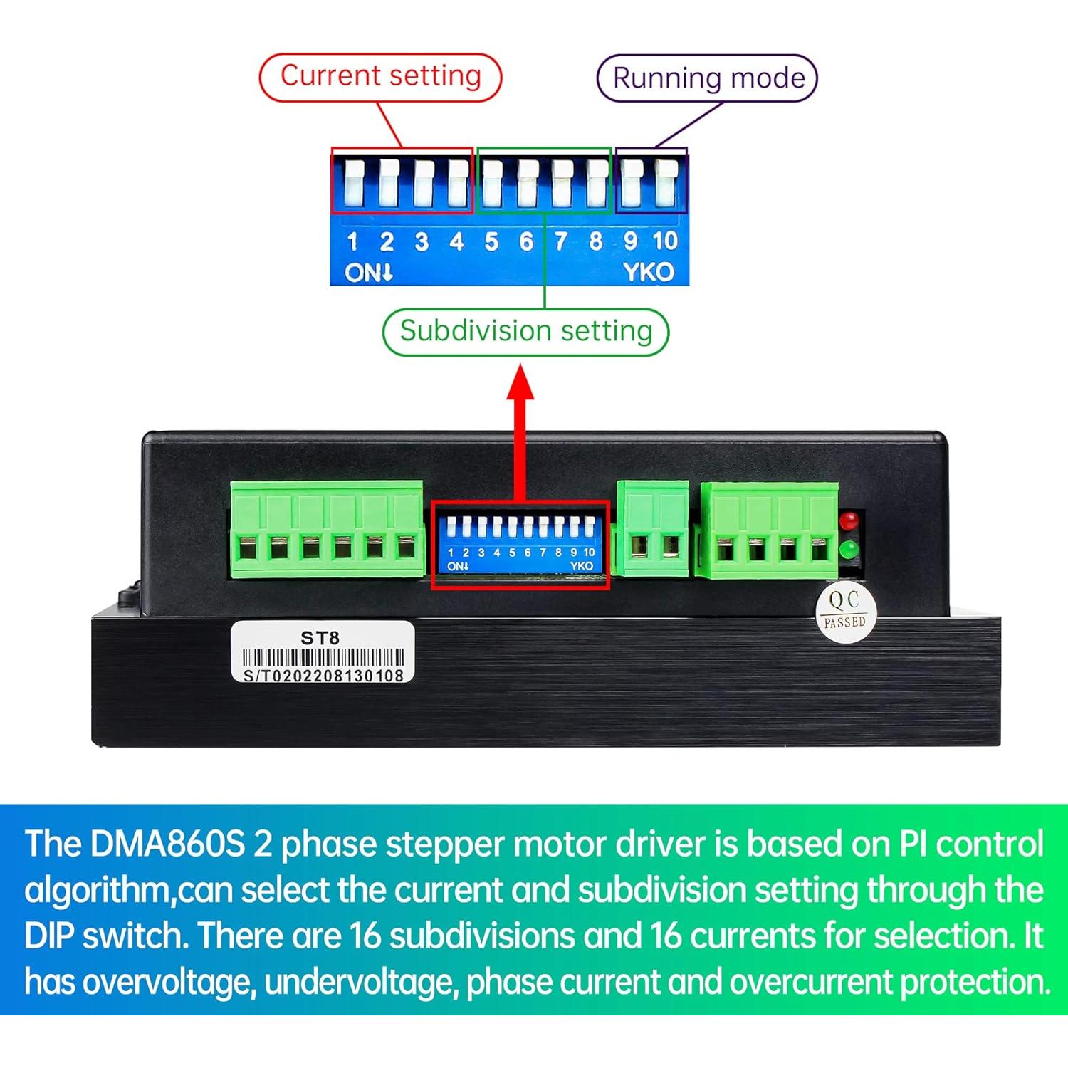 Controlador de Motor Paso a Paso CNCTOPBAOS DMA860S 2.2A-8.2A