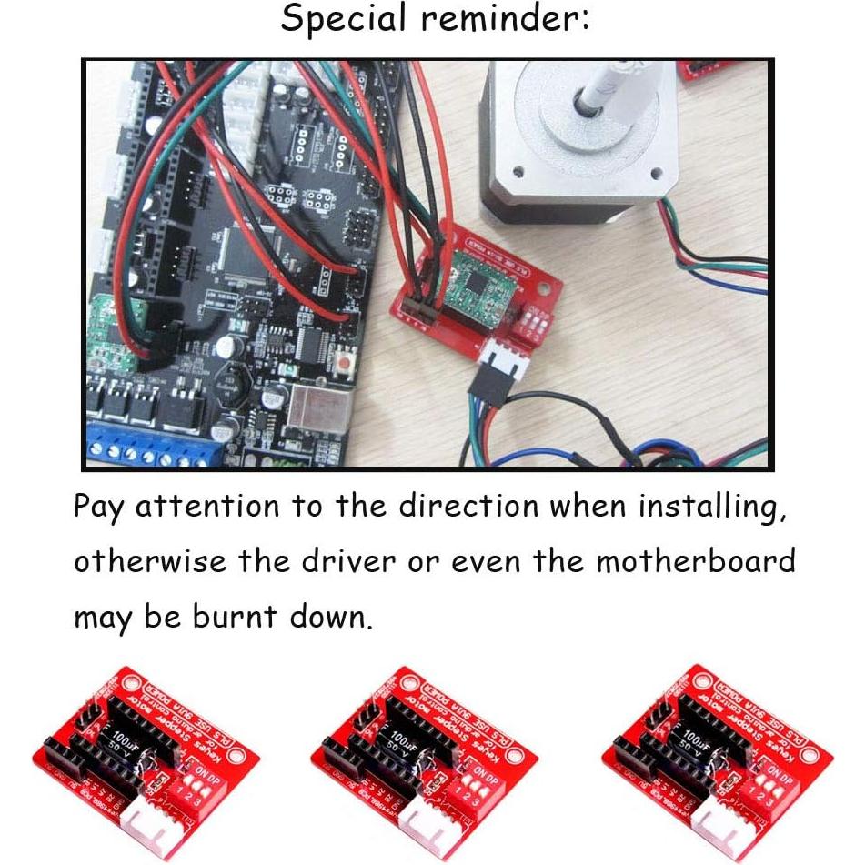 Controlador de Motor Paso a Paso Ximimark A4988 DRV8825 3Pcs