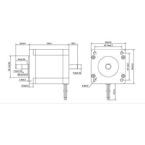 Motor Paso a Paso Nema 24 Stepperonline 3.4Nm 8 Cables CNC